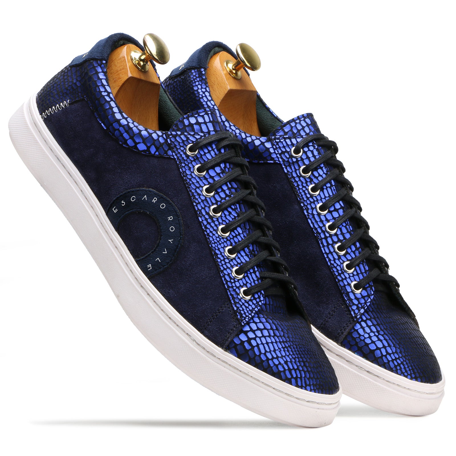 Orion Blue Leather Sneakers