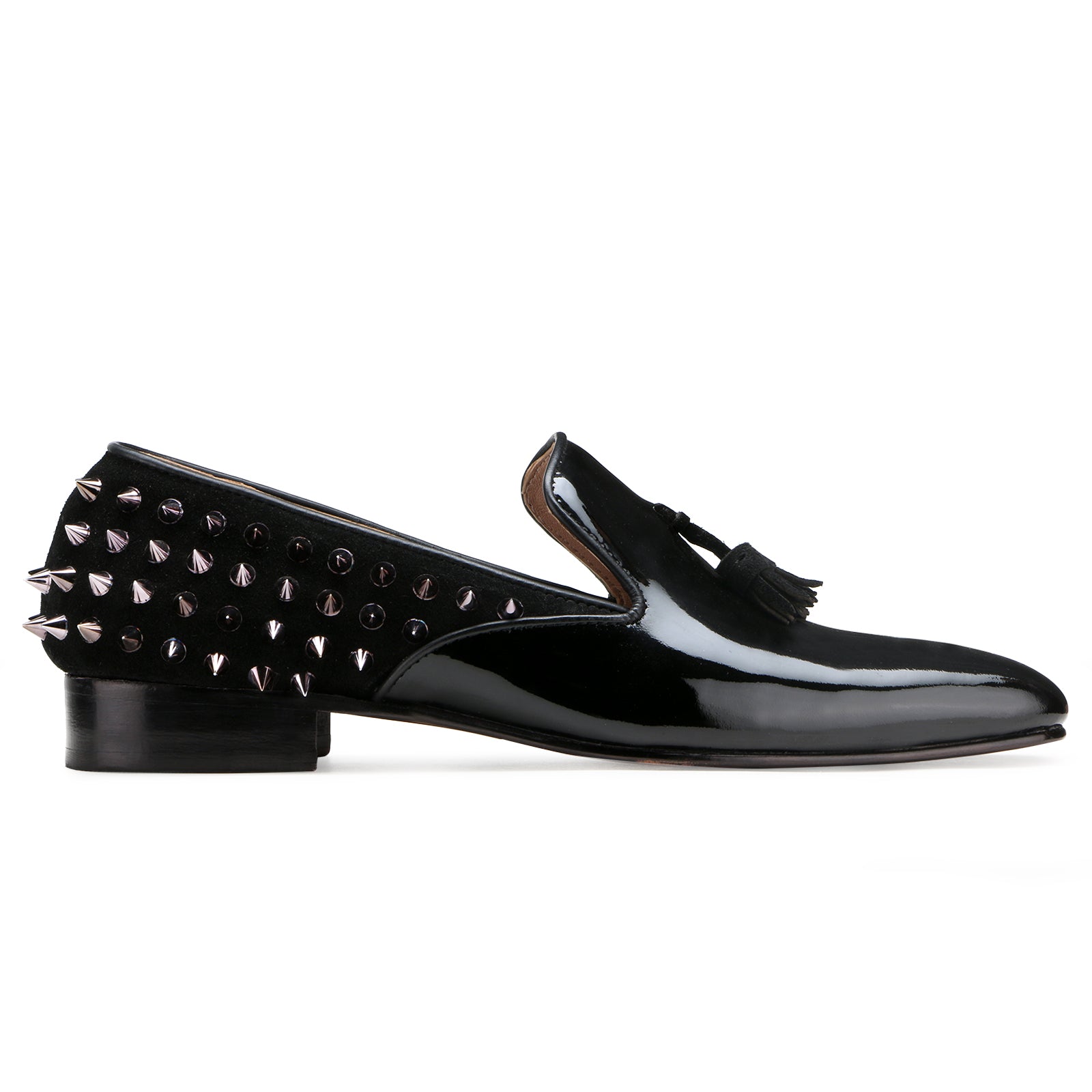 Escaro Royale Fring Black Studded Loafers for Men