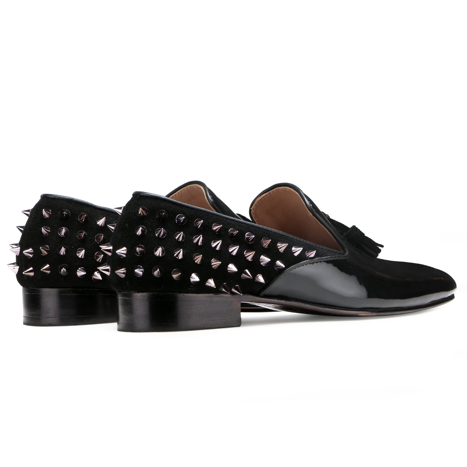 Escaro Royale Fring Black Studded Loafers for Men