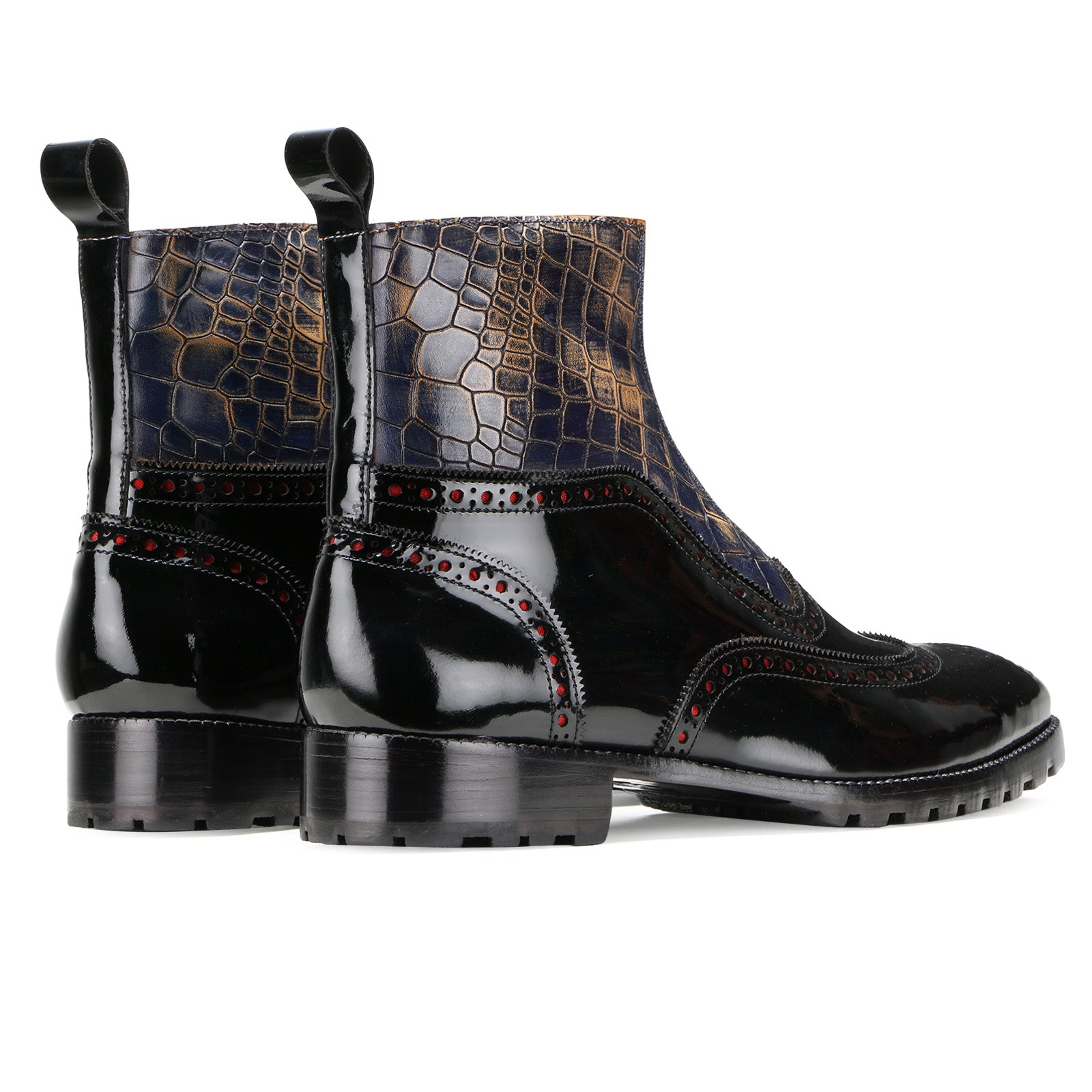Ripper Designer Zipper Boots in Black