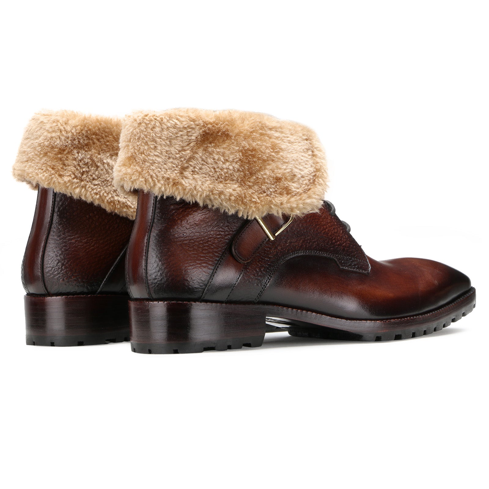 Stalwart Designer Fur Boots in Brown