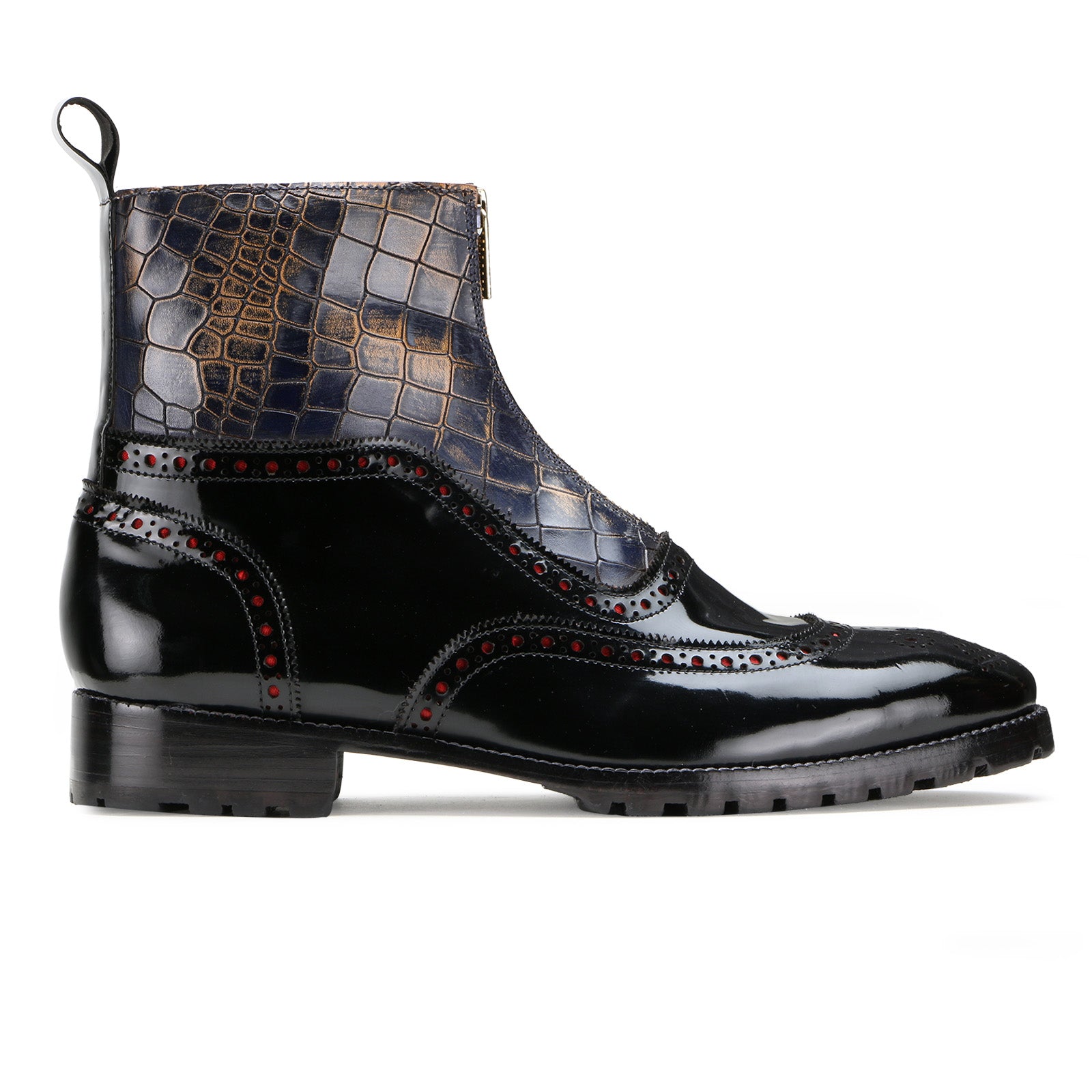 Ripper Designer Zipper Boots in Black