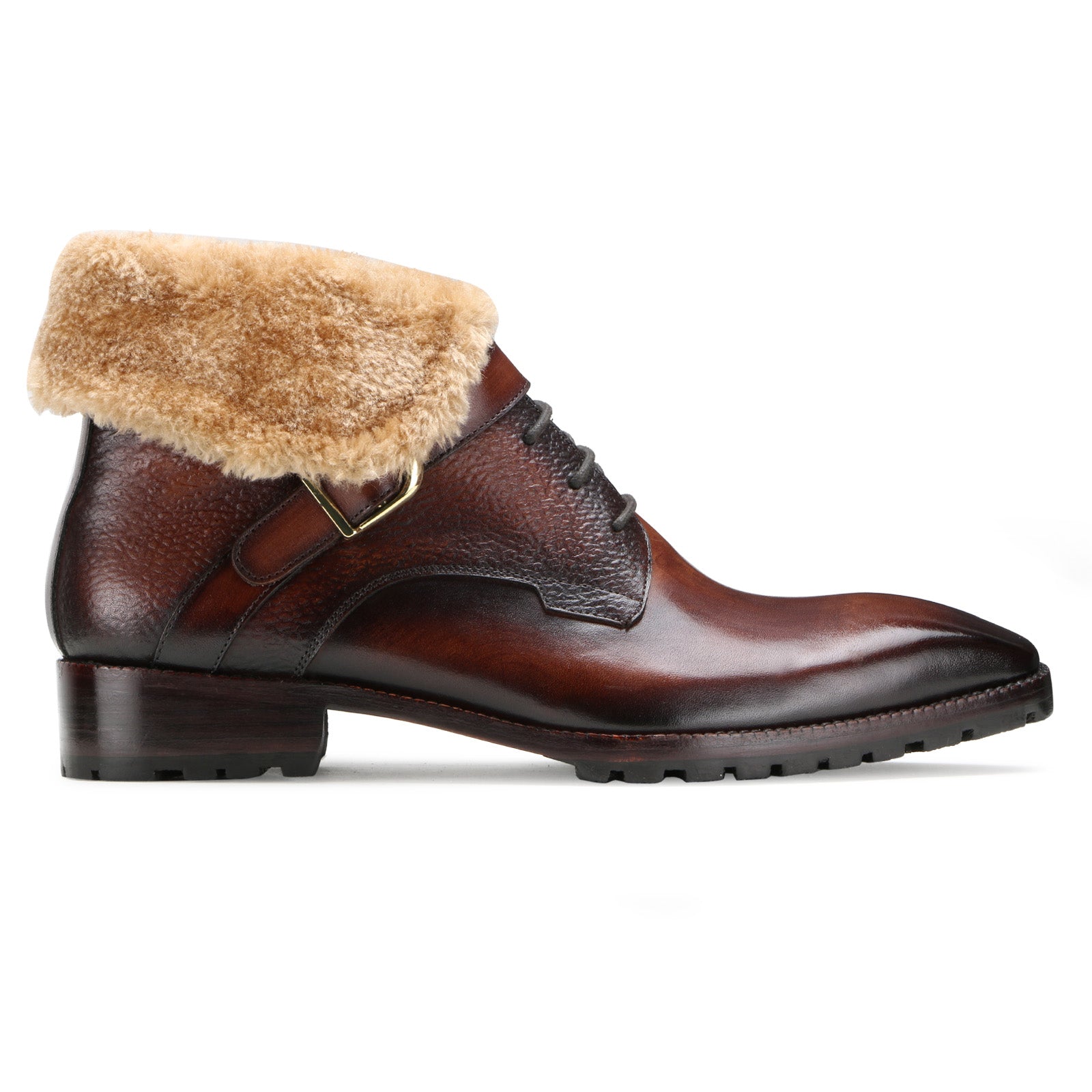 Stalwart Designer Fur Boots in Brown