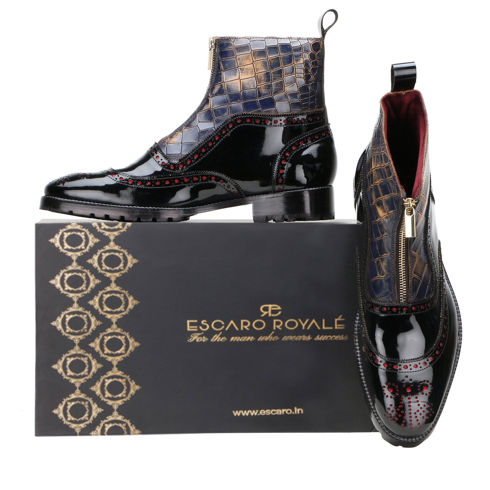 Ripper Designer Zipper Boots in Black