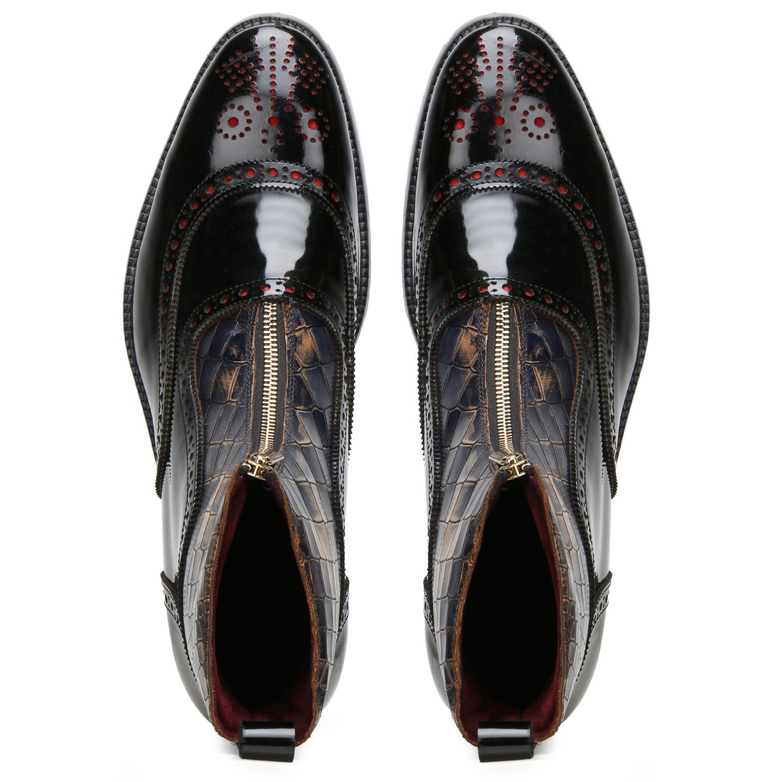 Ripper Designer Zipper Boots in Black