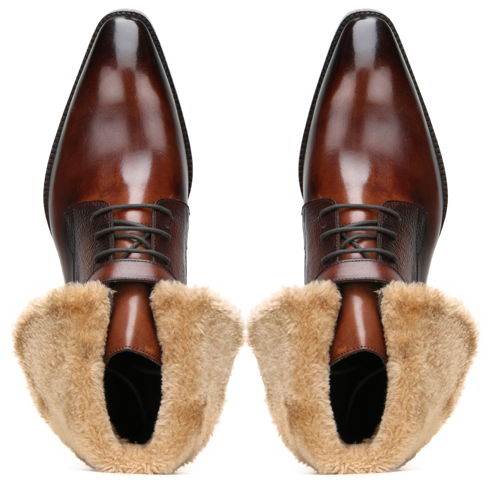 Stalwart Designer Fur Boots in Brown
