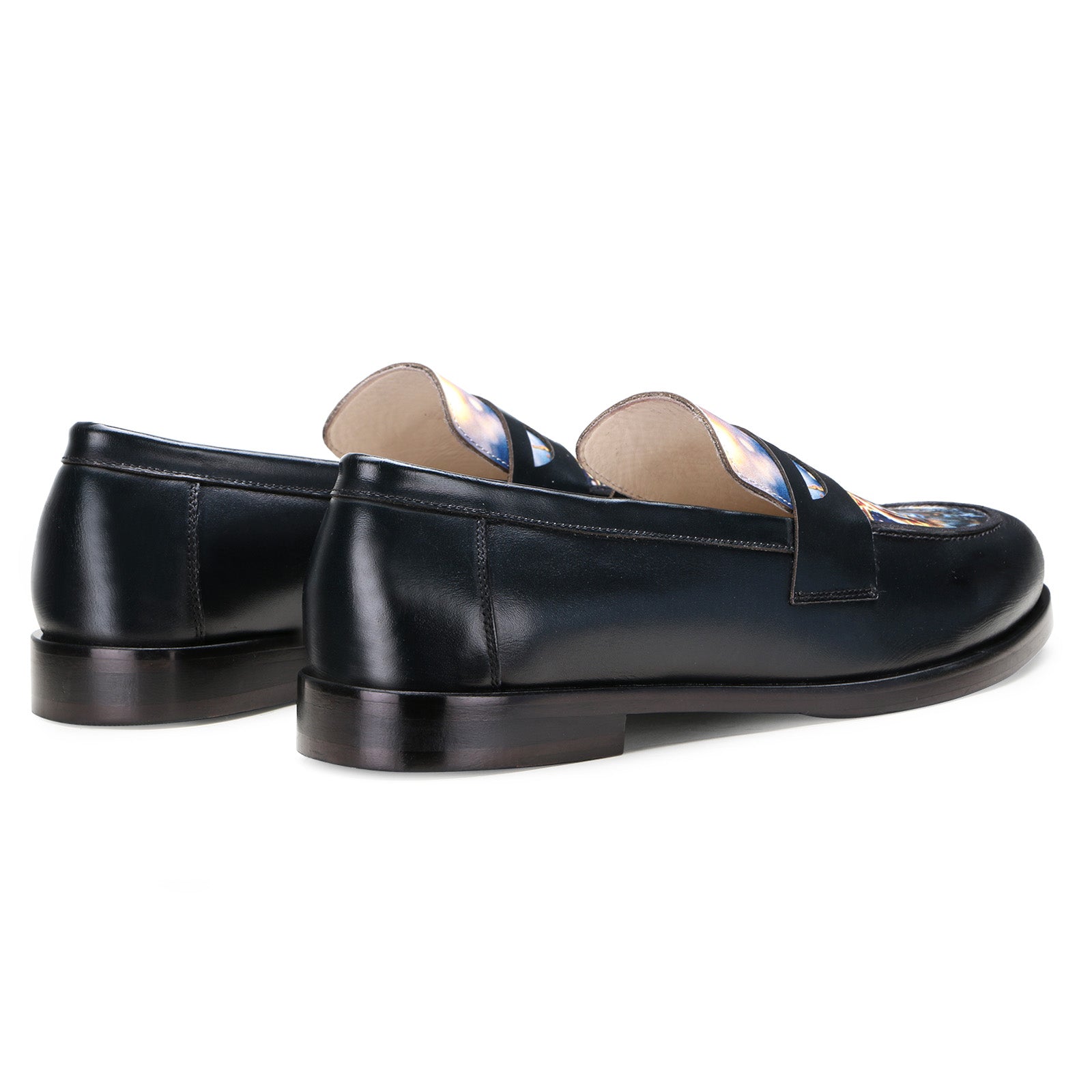 Tigris Printed Loafers in Black