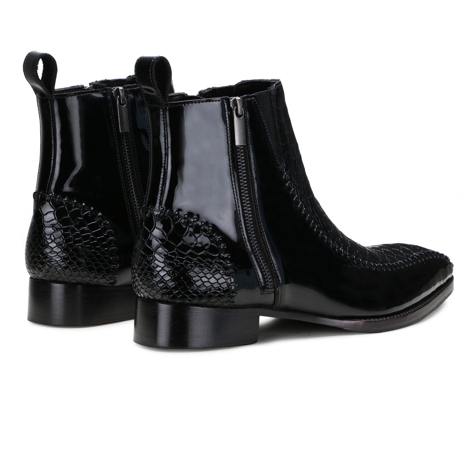 Langston Zipper Boots in Black