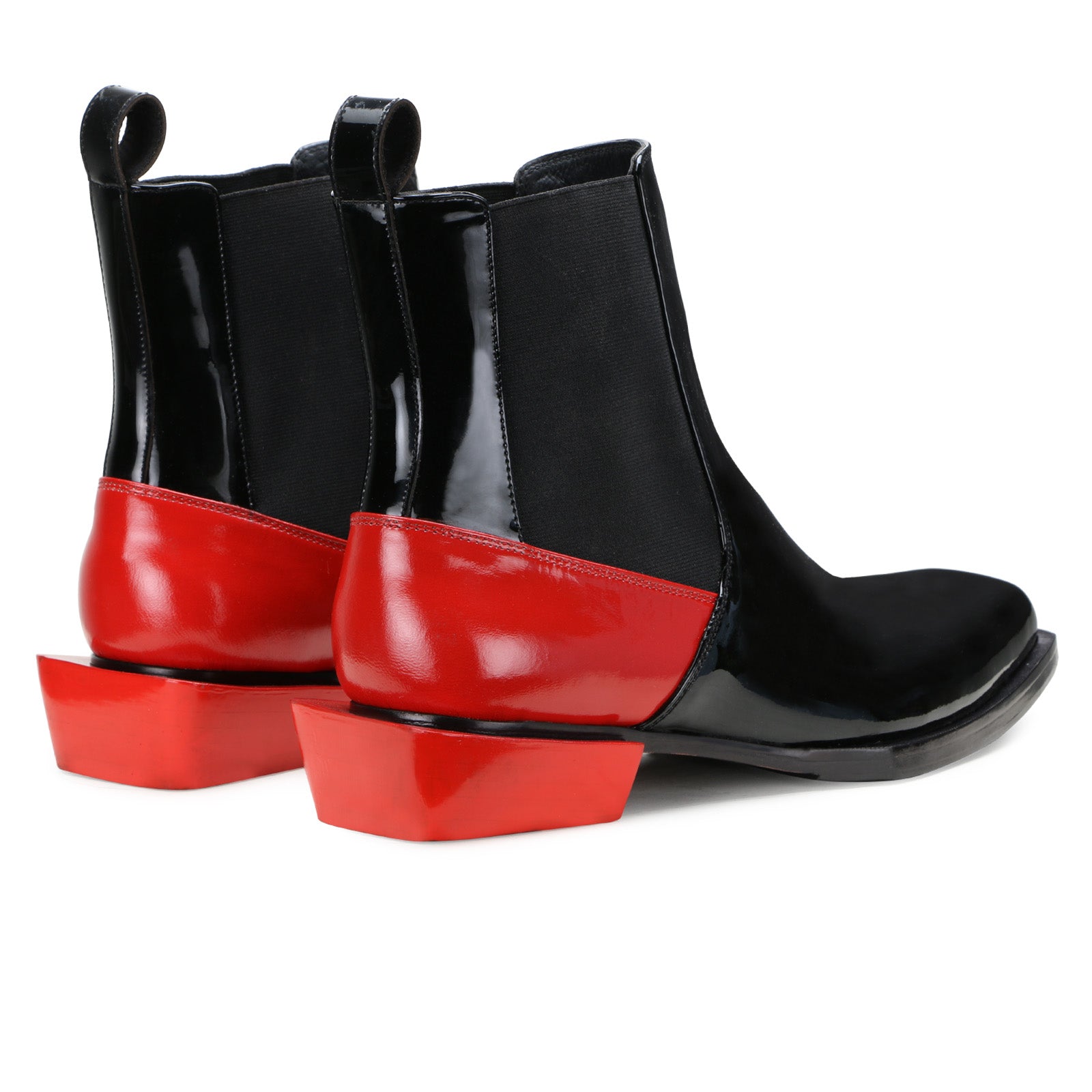 Blackridge Chelsea Boots in Black with Red Heel
