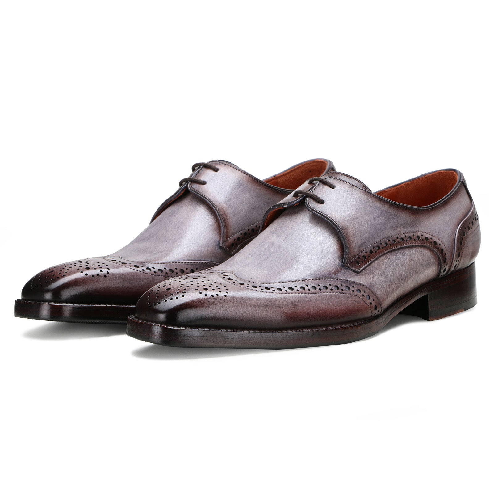 Aurum Designer Wingtip Derby in Gray