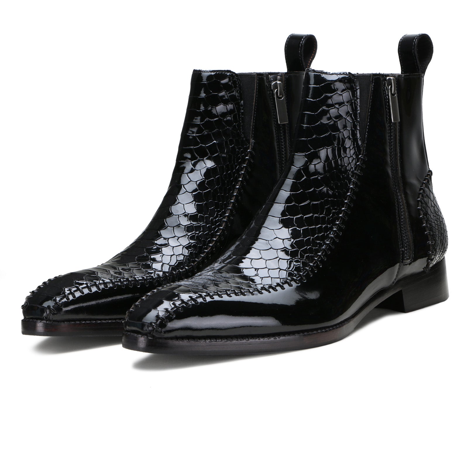 Langston Zipper Boots in Black