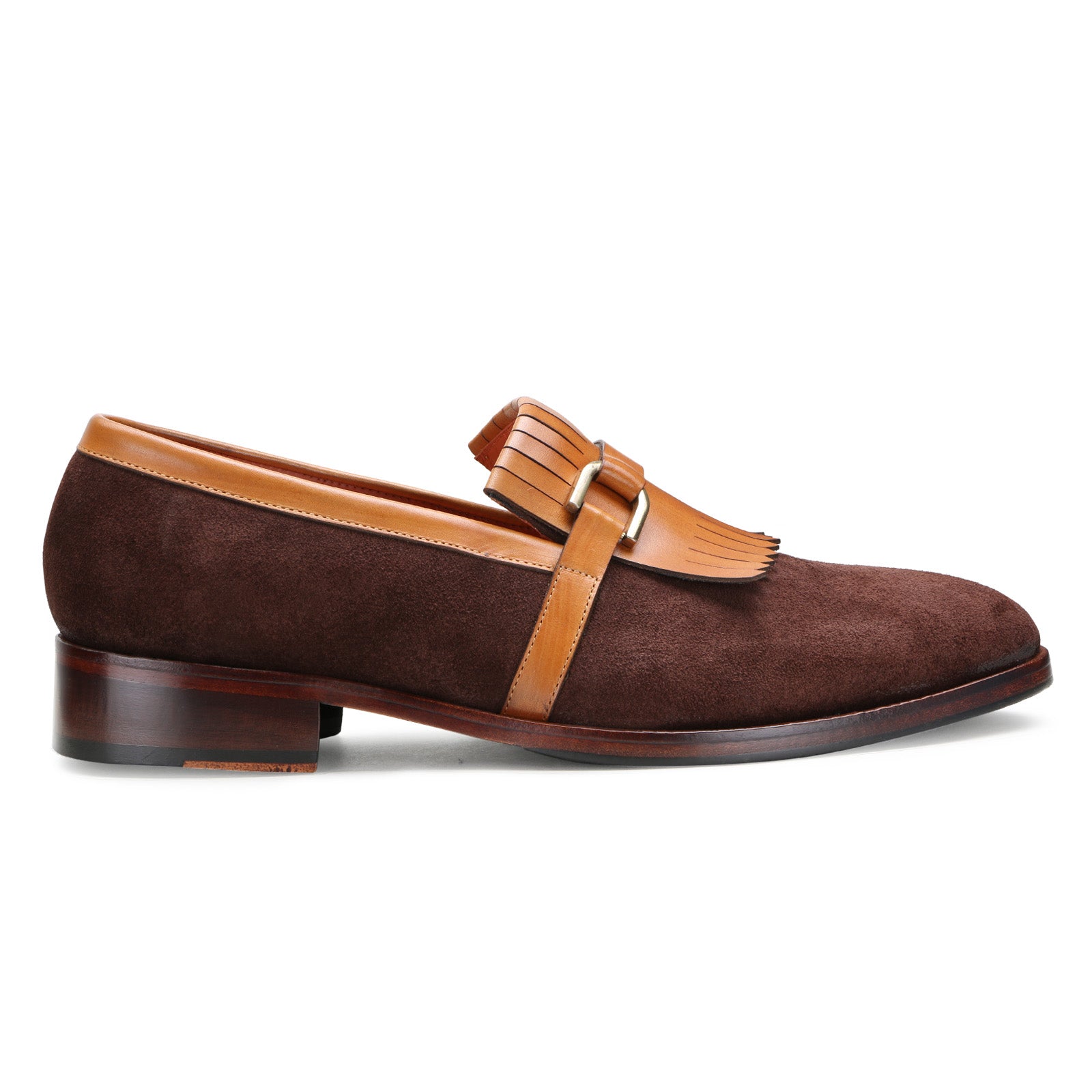 Madison Kiltie Loafers in Brown Suede