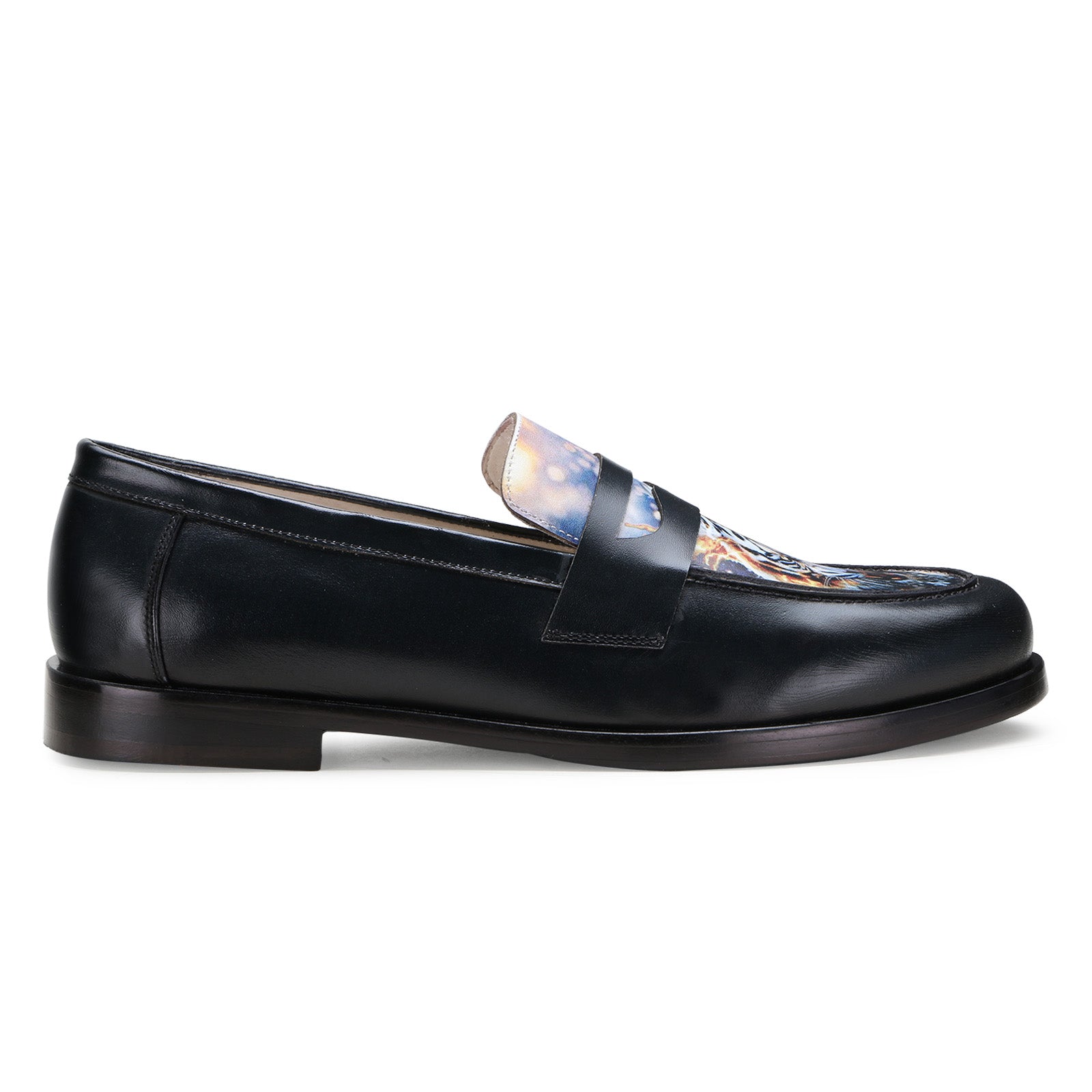 Tigris Printed Loafers in Black