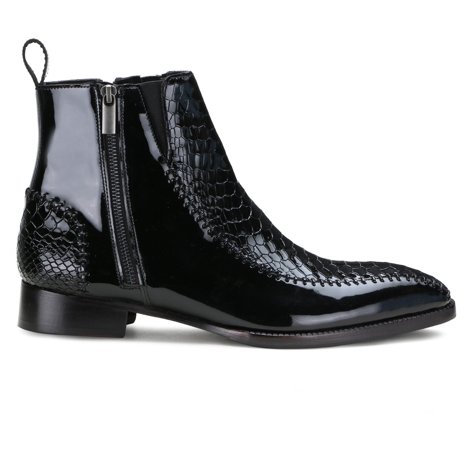 Langston Zipper Boots in Black