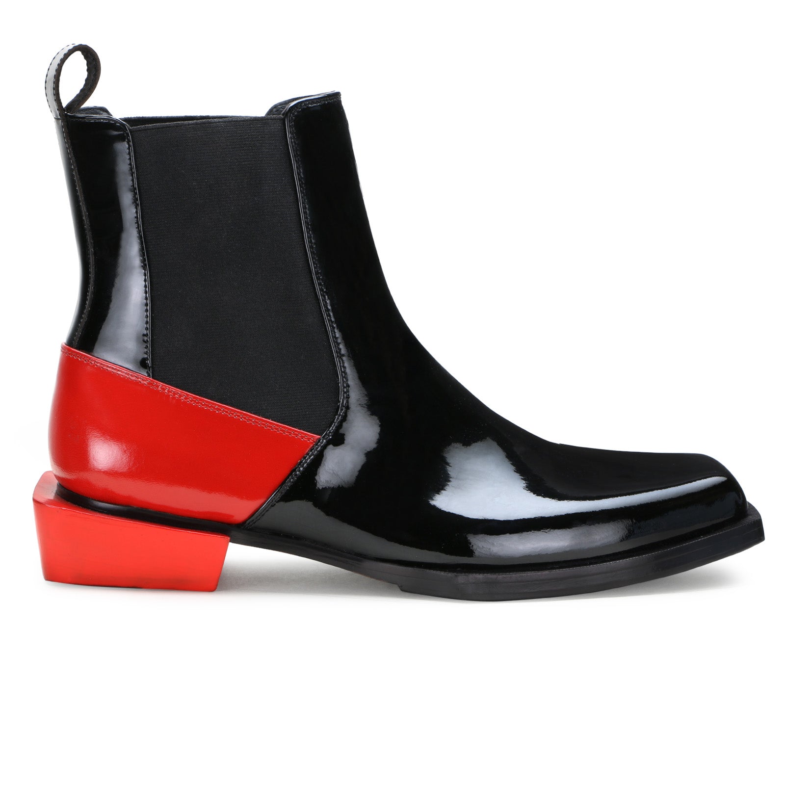 Blackridge Chelsea Boots in Black with Red Heel