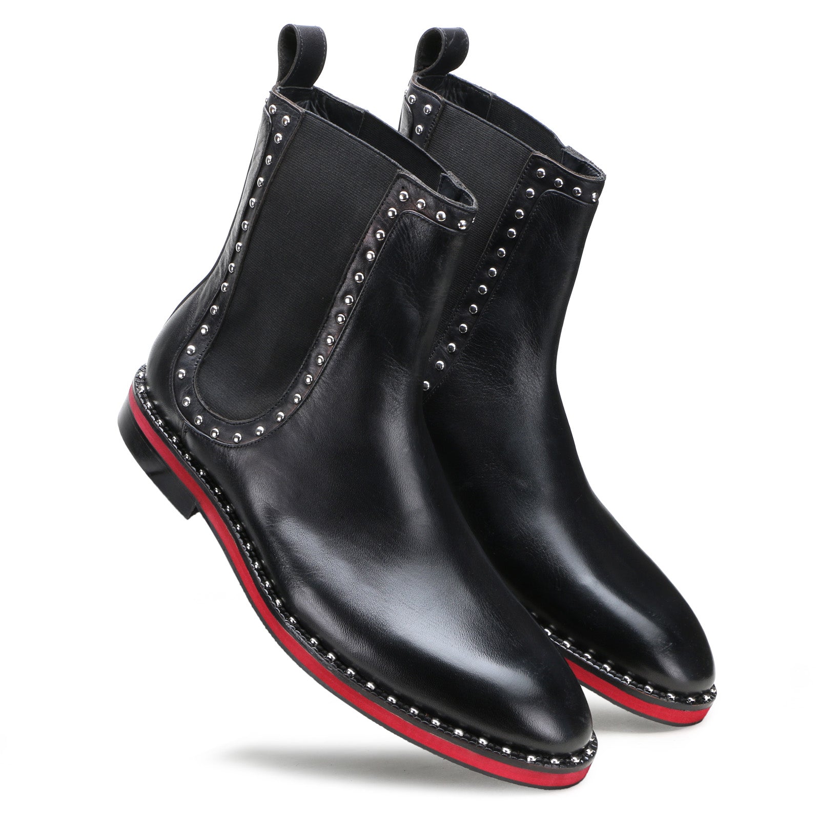 Vance Studded Chelsea Boots in Black - Main Image
