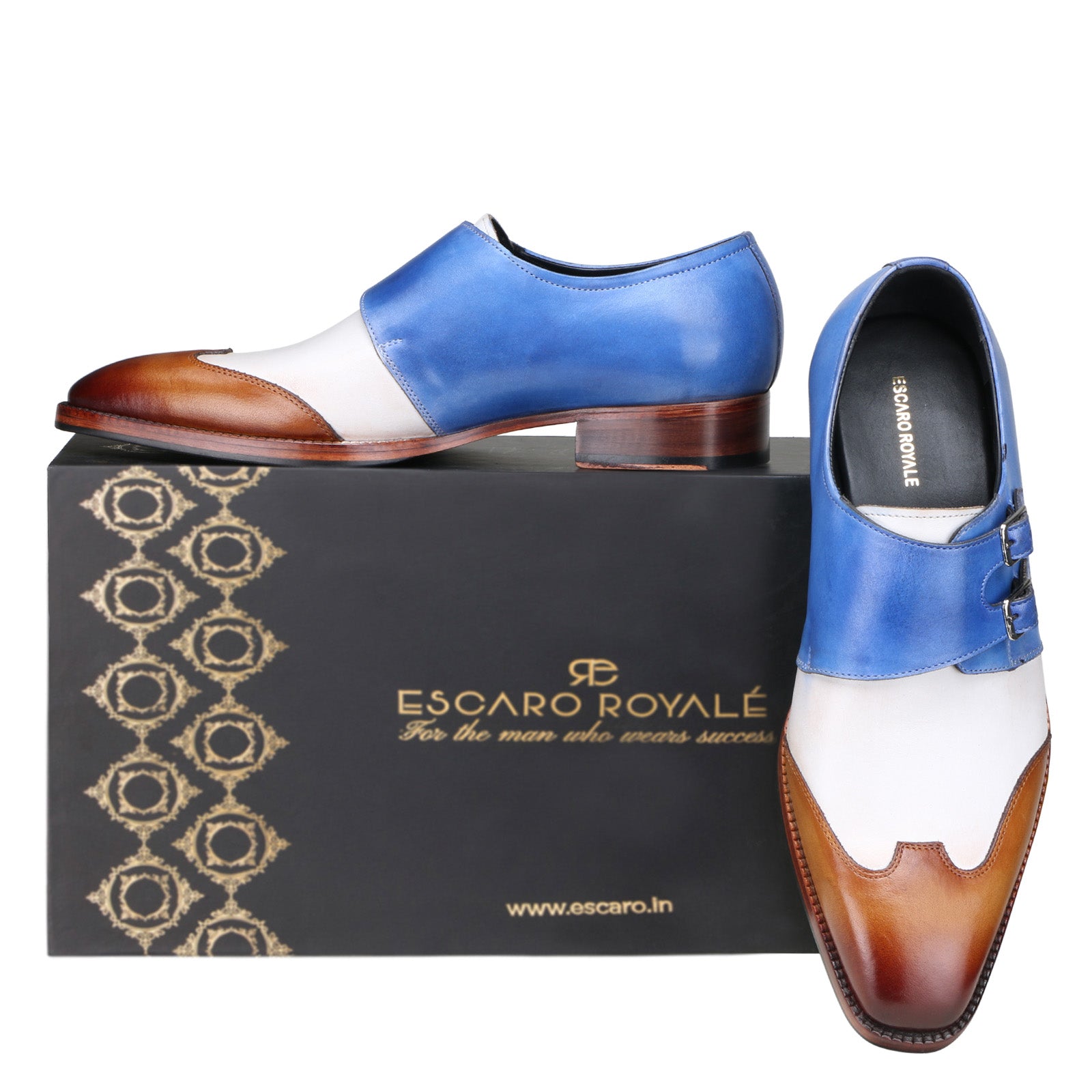 Escaro Royale Modevo Leather shoes in Cognac Blue for Men