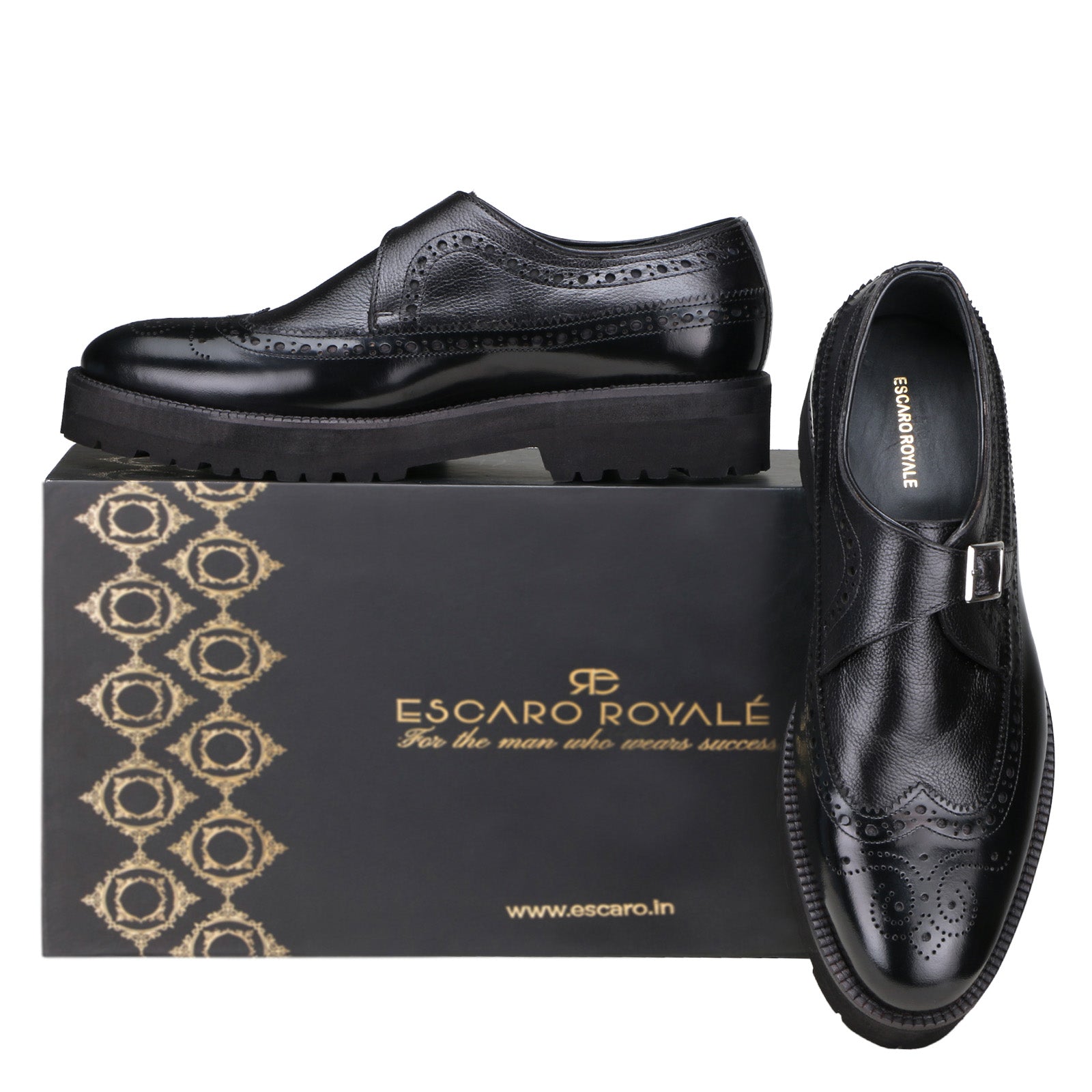 Escaro Royale Stature Leather shoes in Black for Men