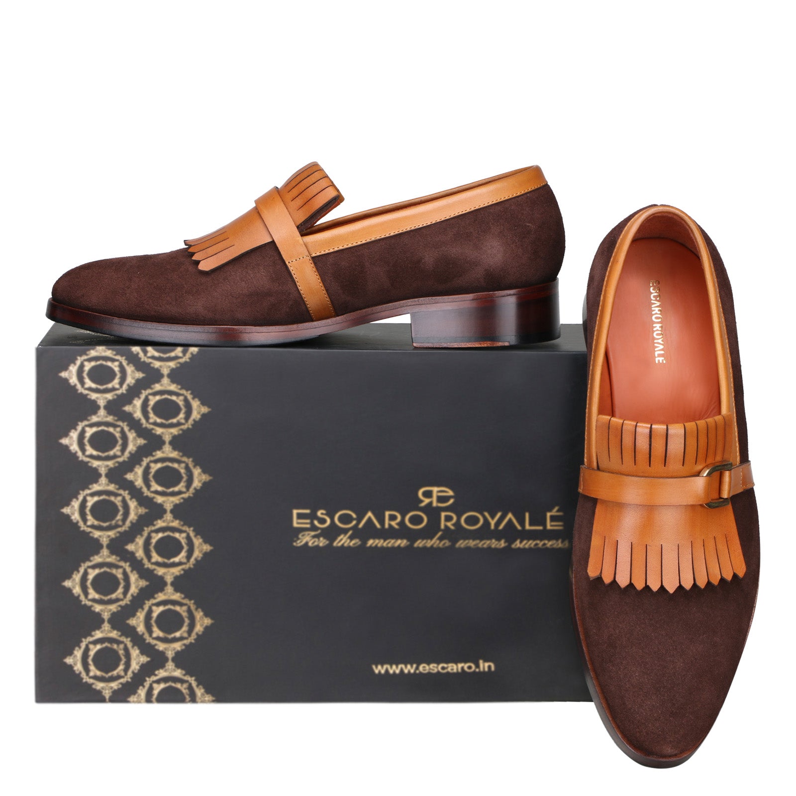 Madison Kiltie Loafers in Brown Suede