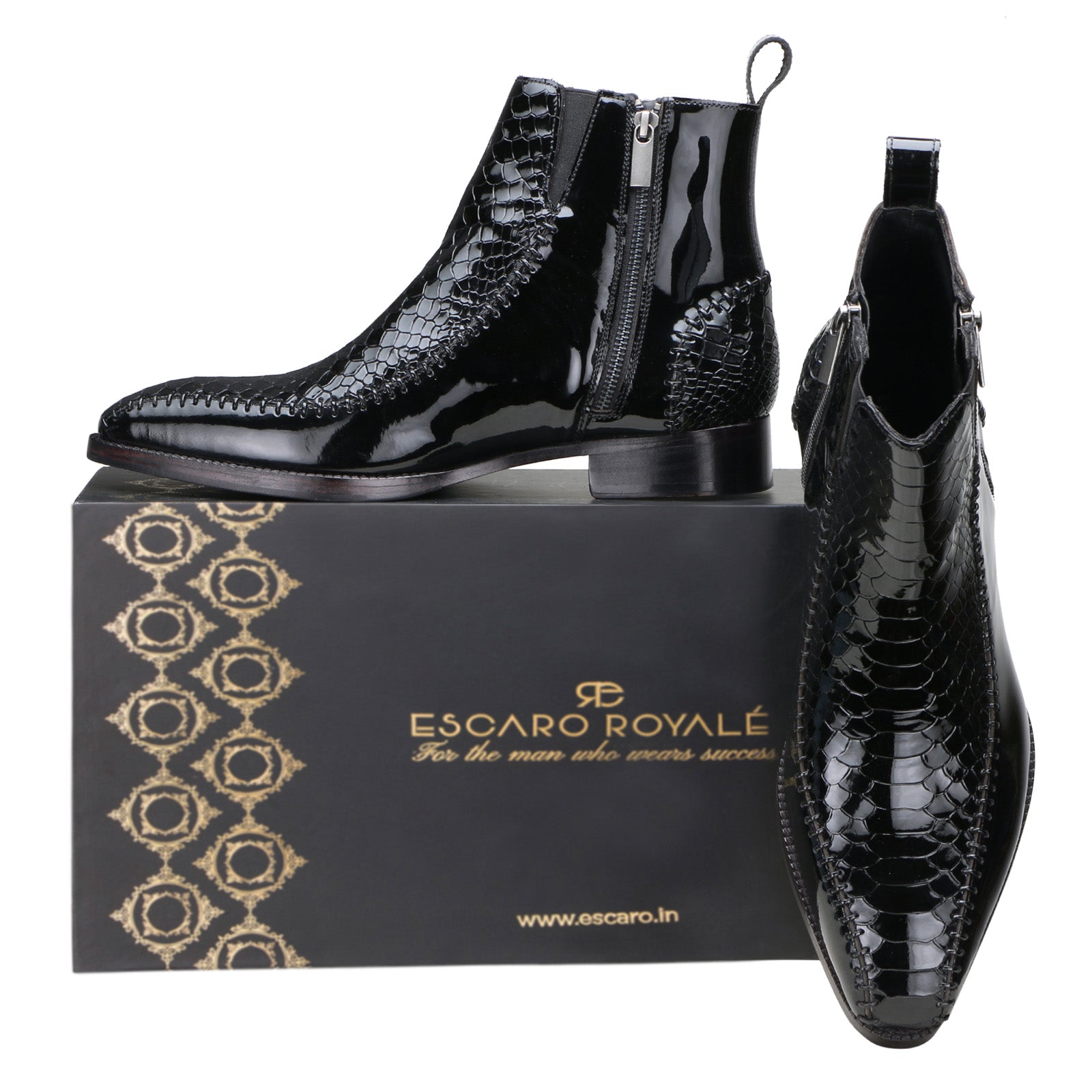 Escaro Royale Langston Leather shoes in Black for Men