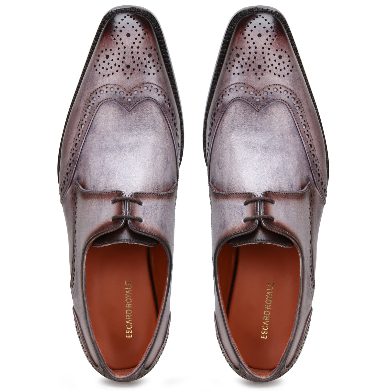 Aurum Designer Wingtip Derby in Gray