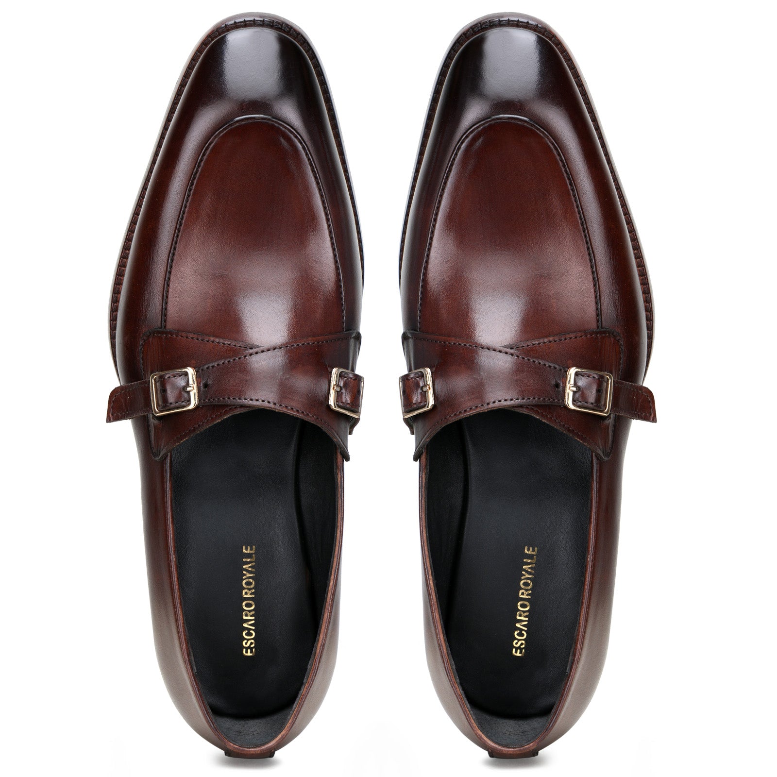 Luxeon Cross-Buckled Loafers in Brown