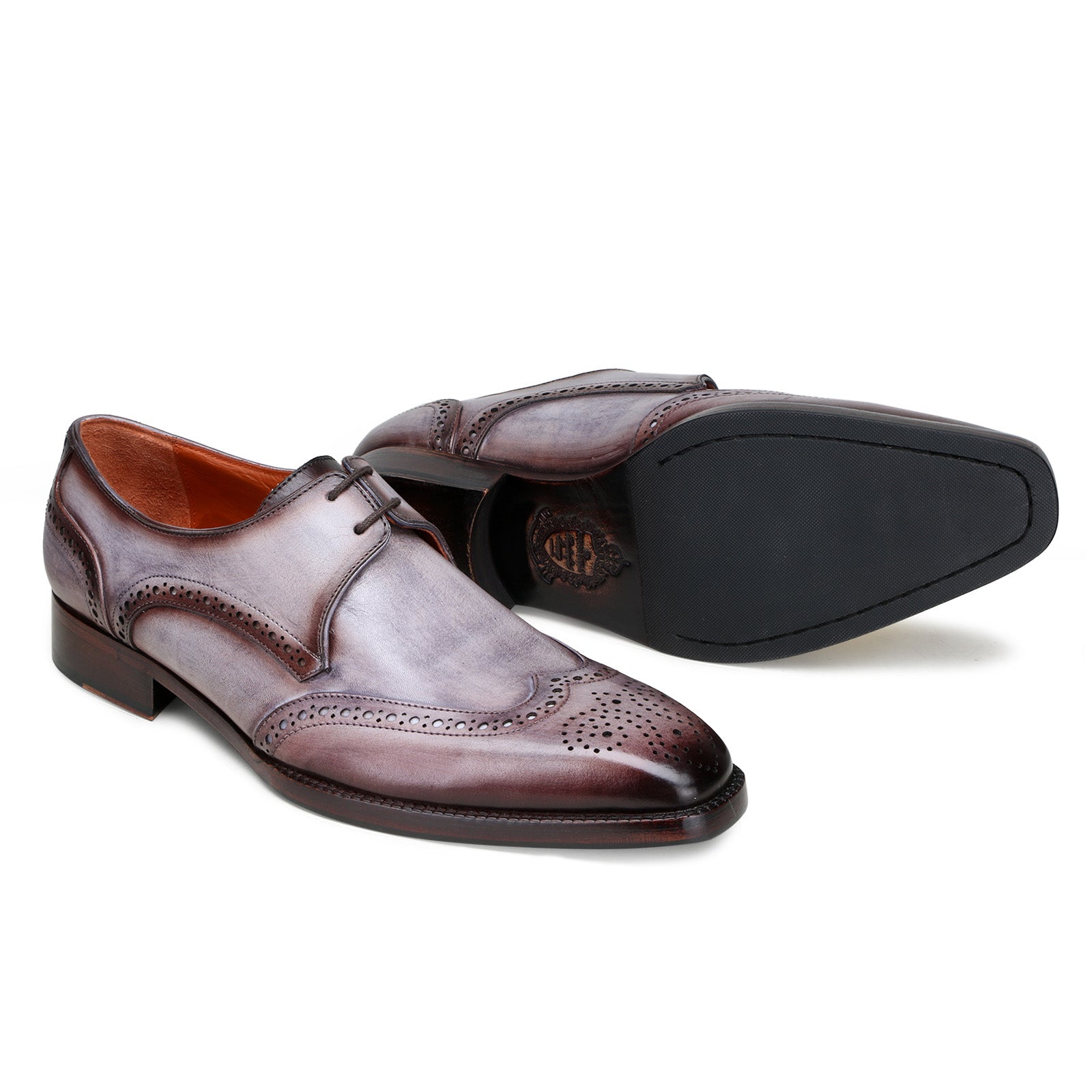 Aurum Designer Wingtip Derby in Gray