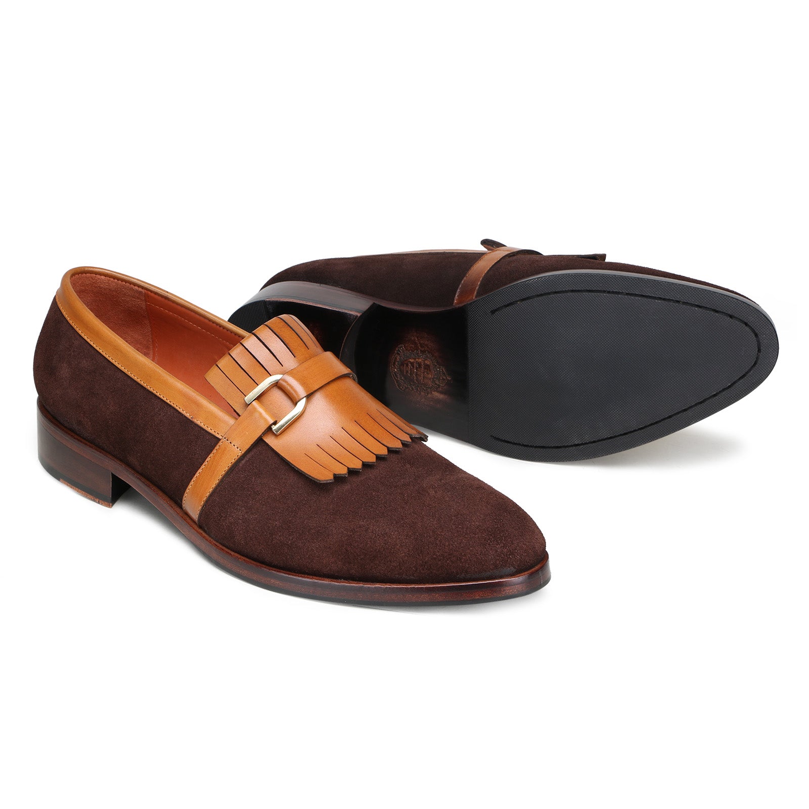 Madison Kiltie Loafers in Brown Suede