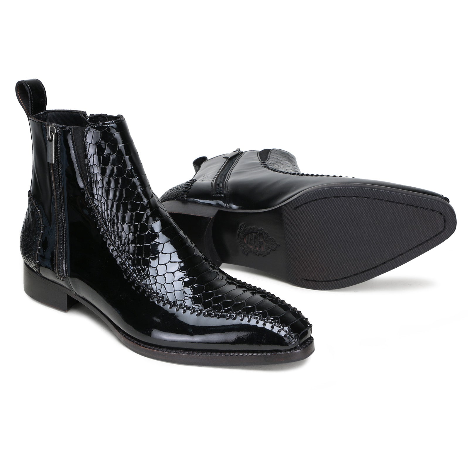 Langston Zipper Boots in Black