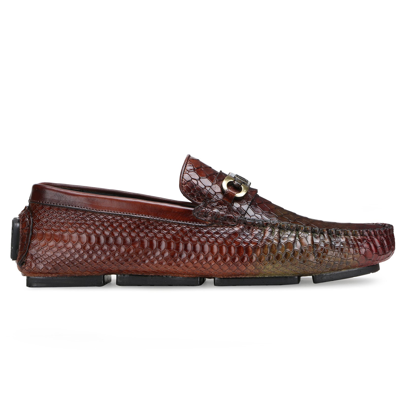 Piton Driver Loafers in Ombre Olive