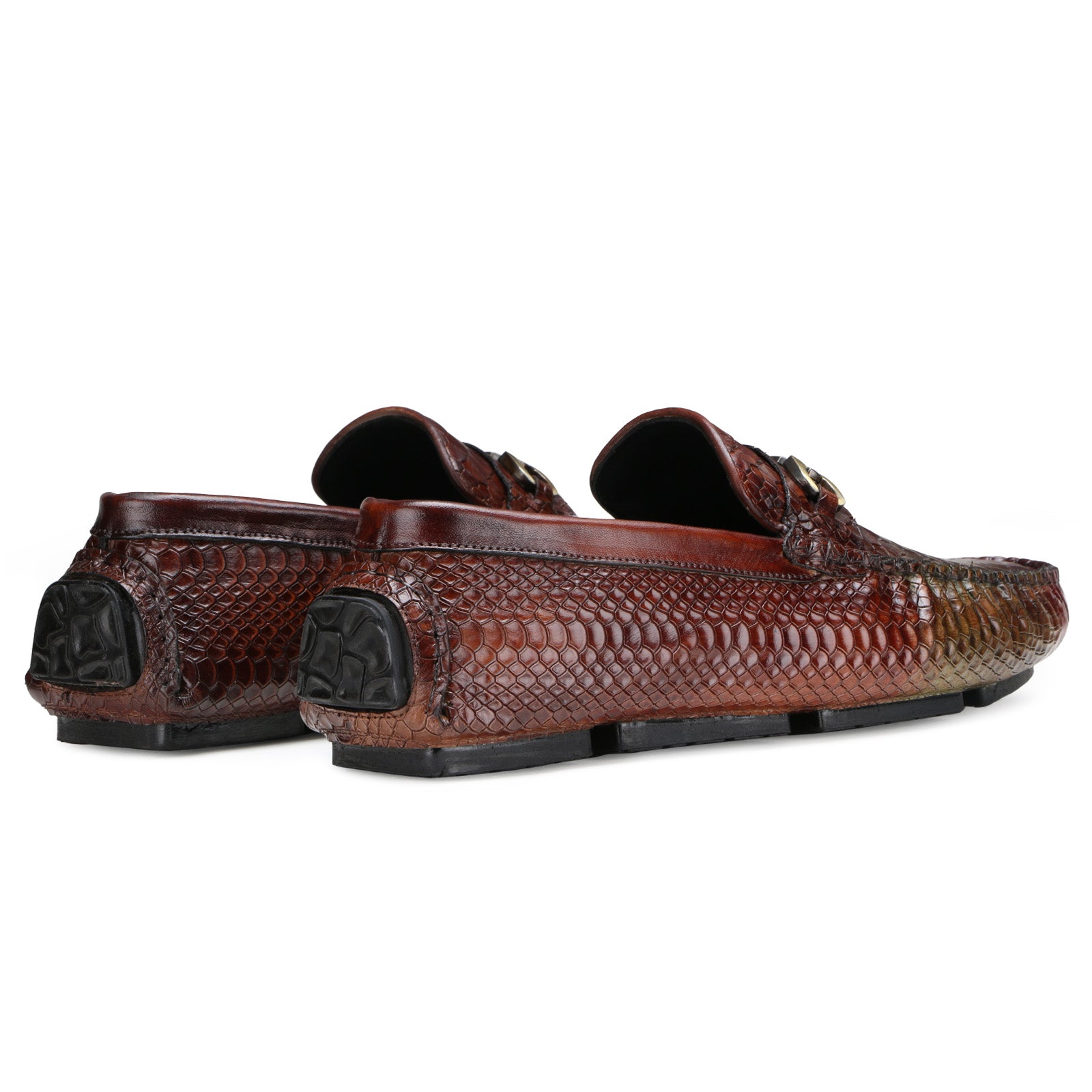 Piton Driver Loafers in Ombre Olive
