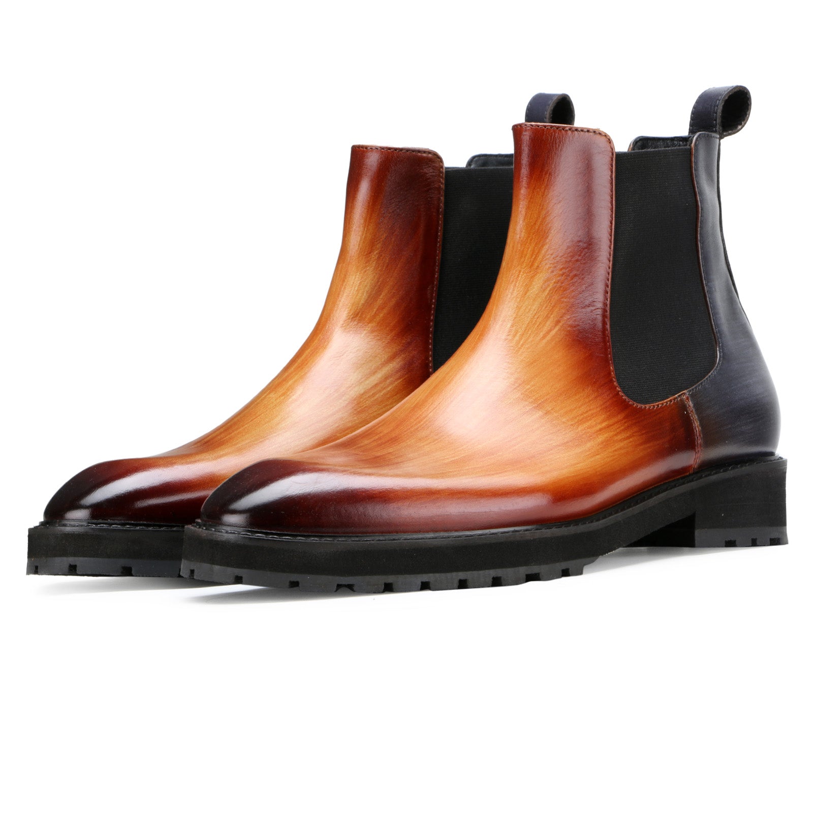 Marrone Chelsea Boots In Tan-Blue