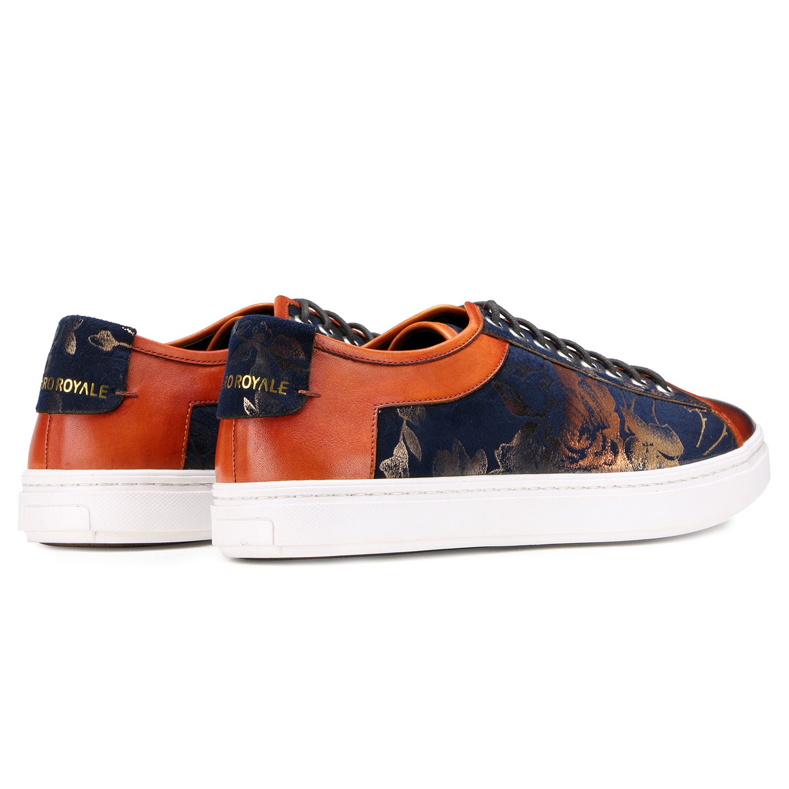 Foilio Luxury Sneakers In Blue Cognac