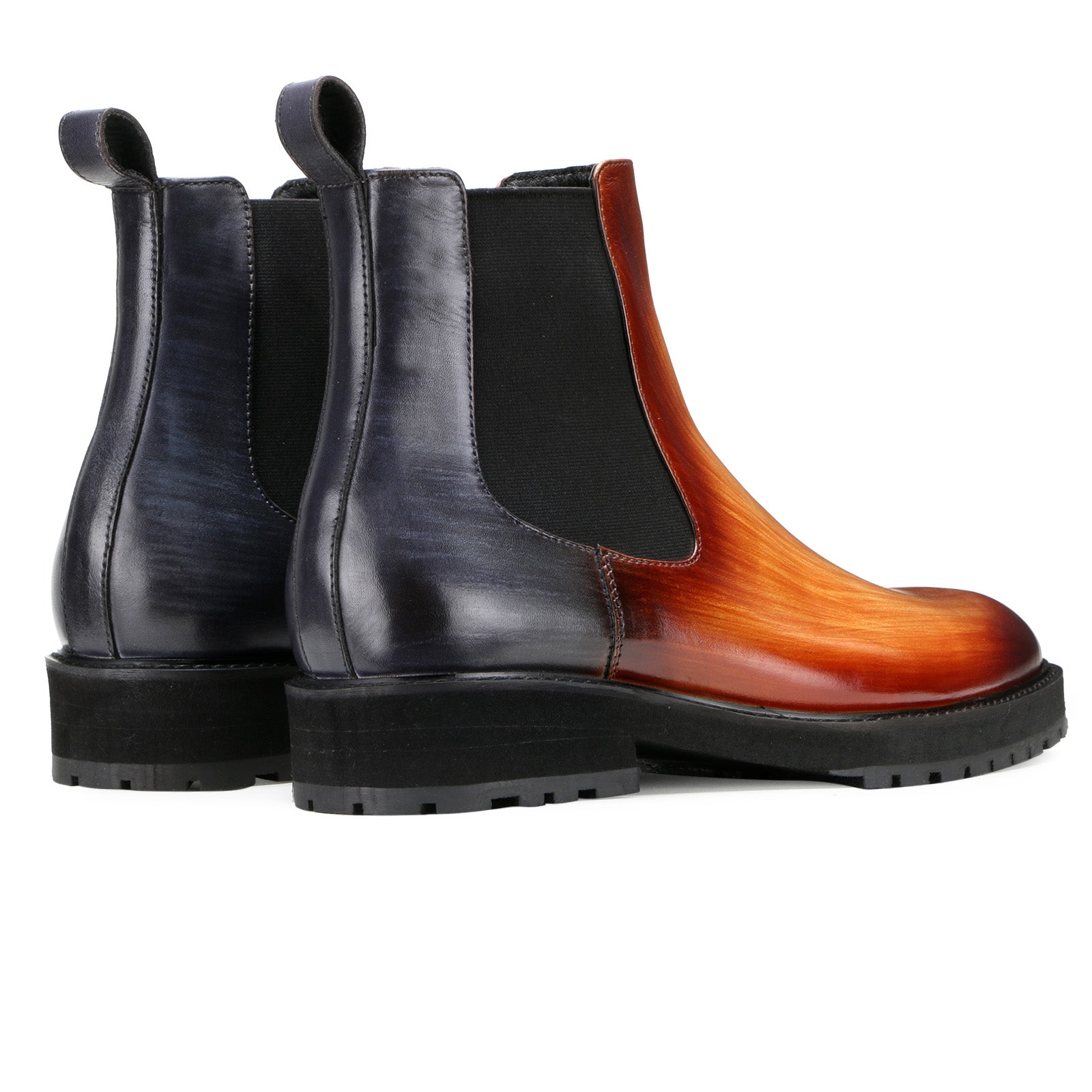 Marrone Chelsea Boots In Tan-Blue