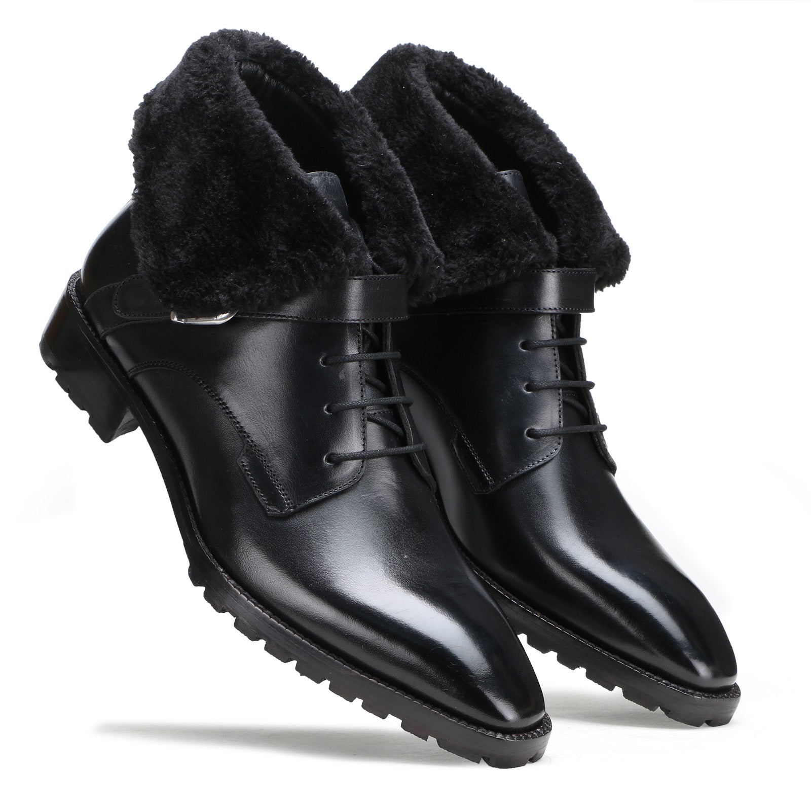 Stalwart Fur Boots in Black
