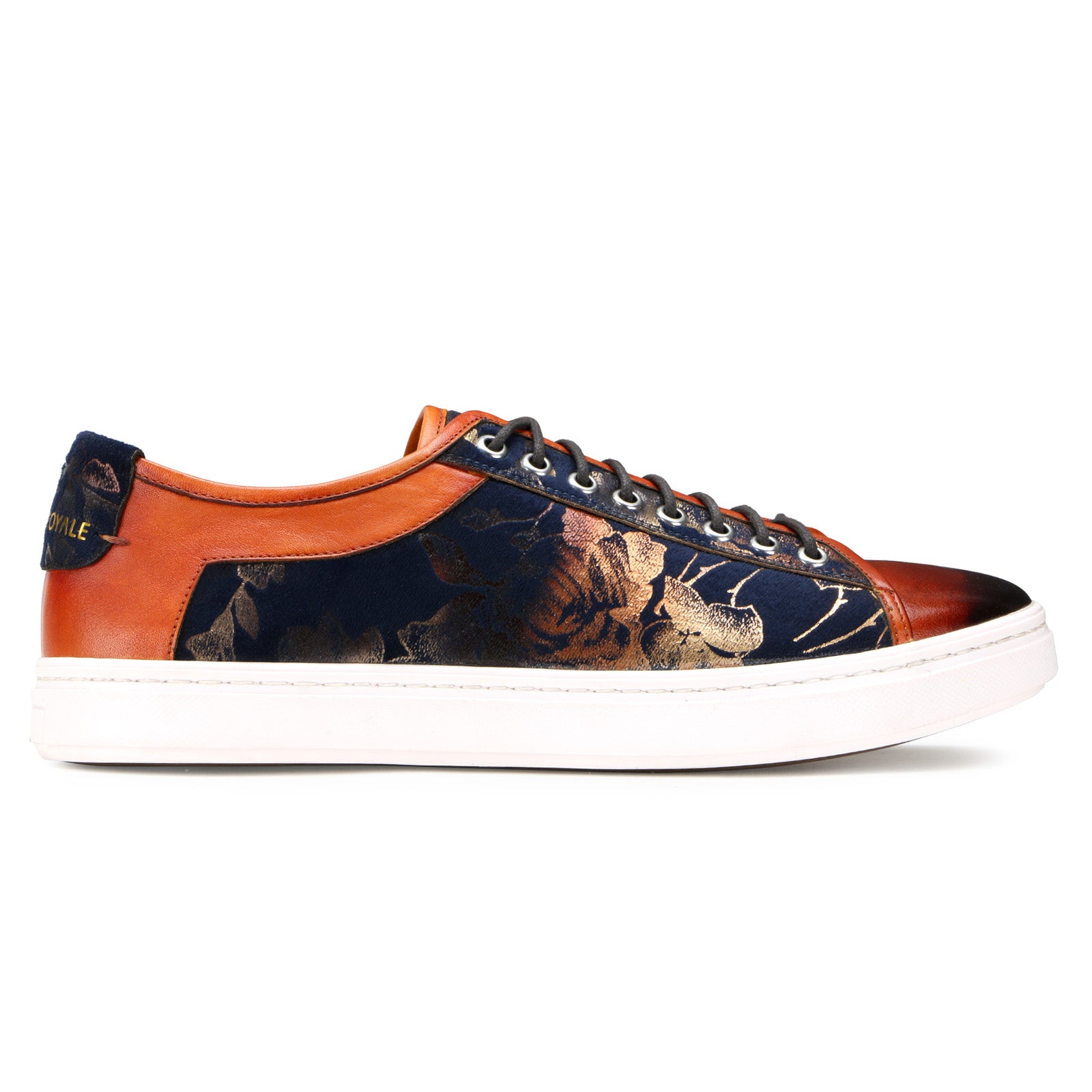 Foilio Luxury Sneakers In Blue Cognac