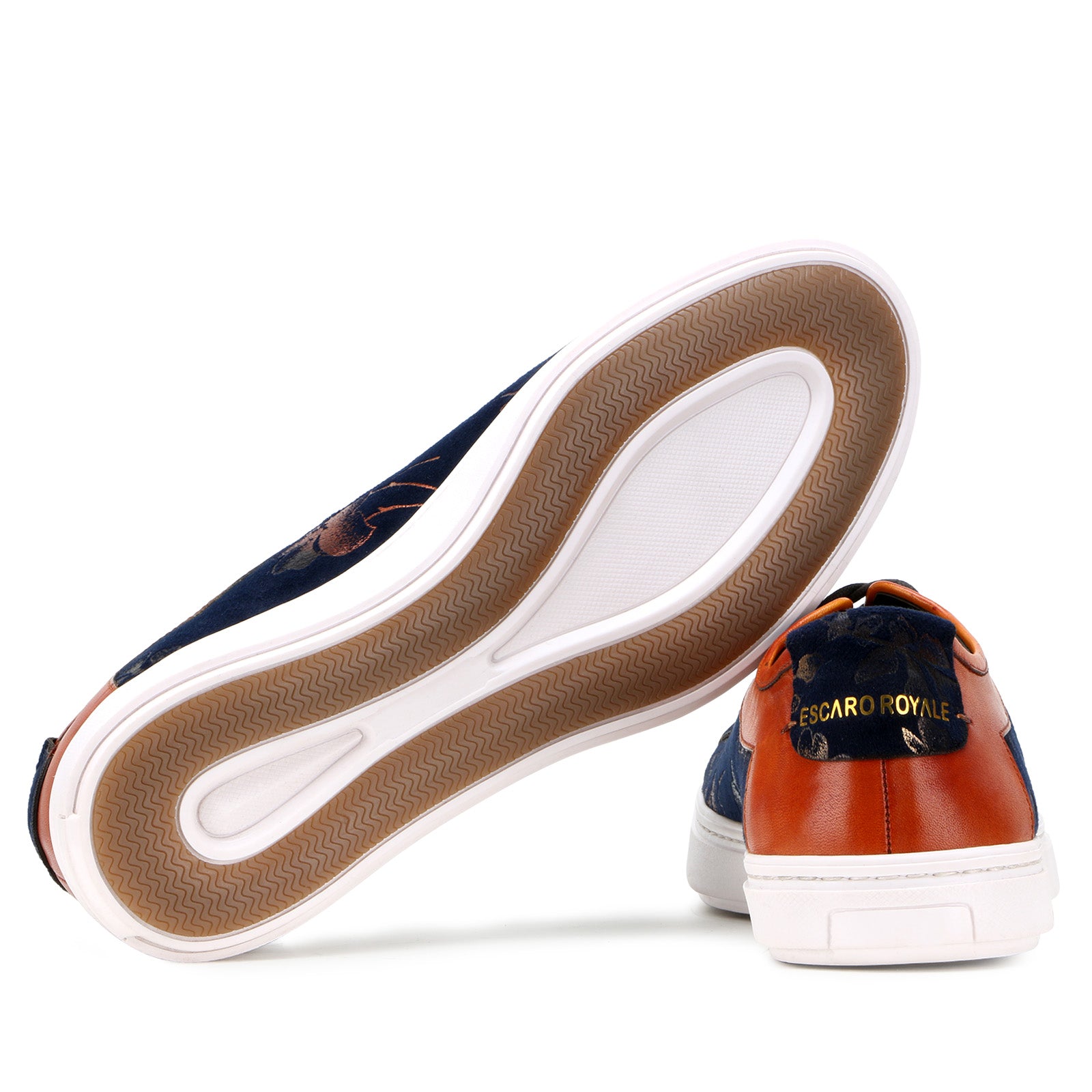 Foilio Luxury Sneakers In Blue Cognac