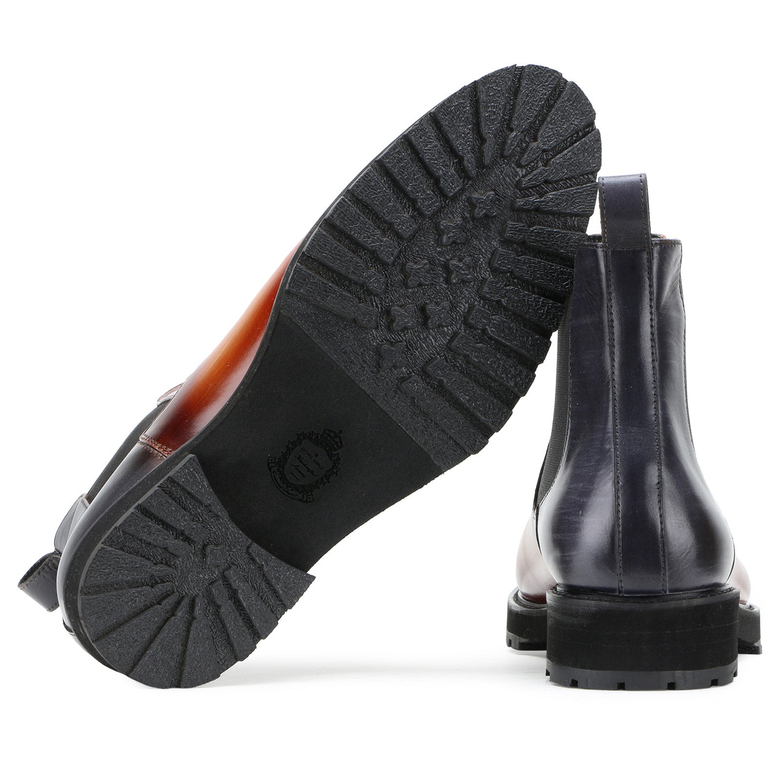 Marrone Chelsea Boots In Tan-Blue