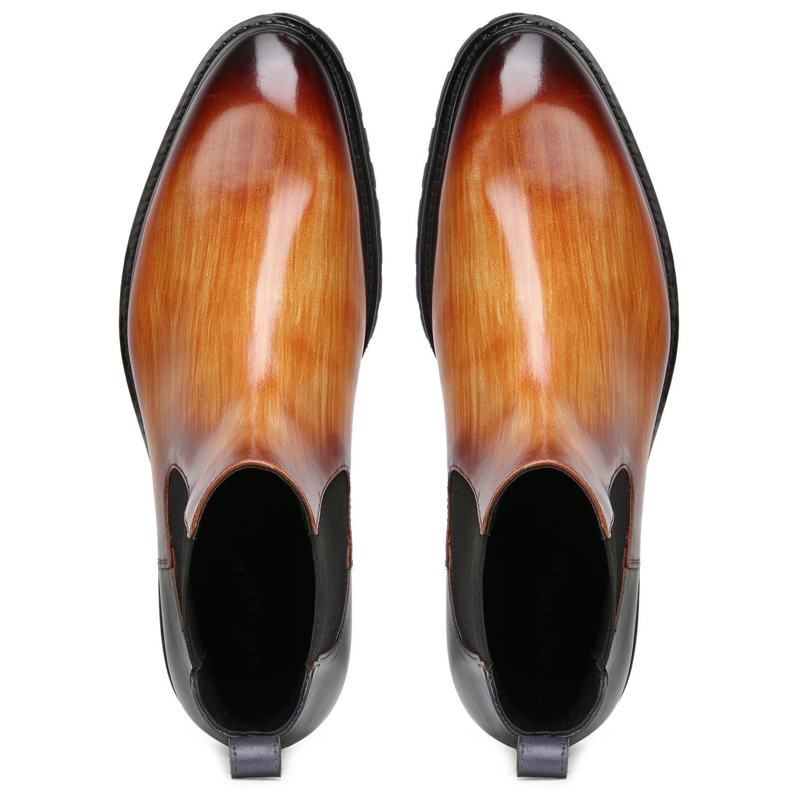 Marrone Chelsea Boots In Tan-Blue