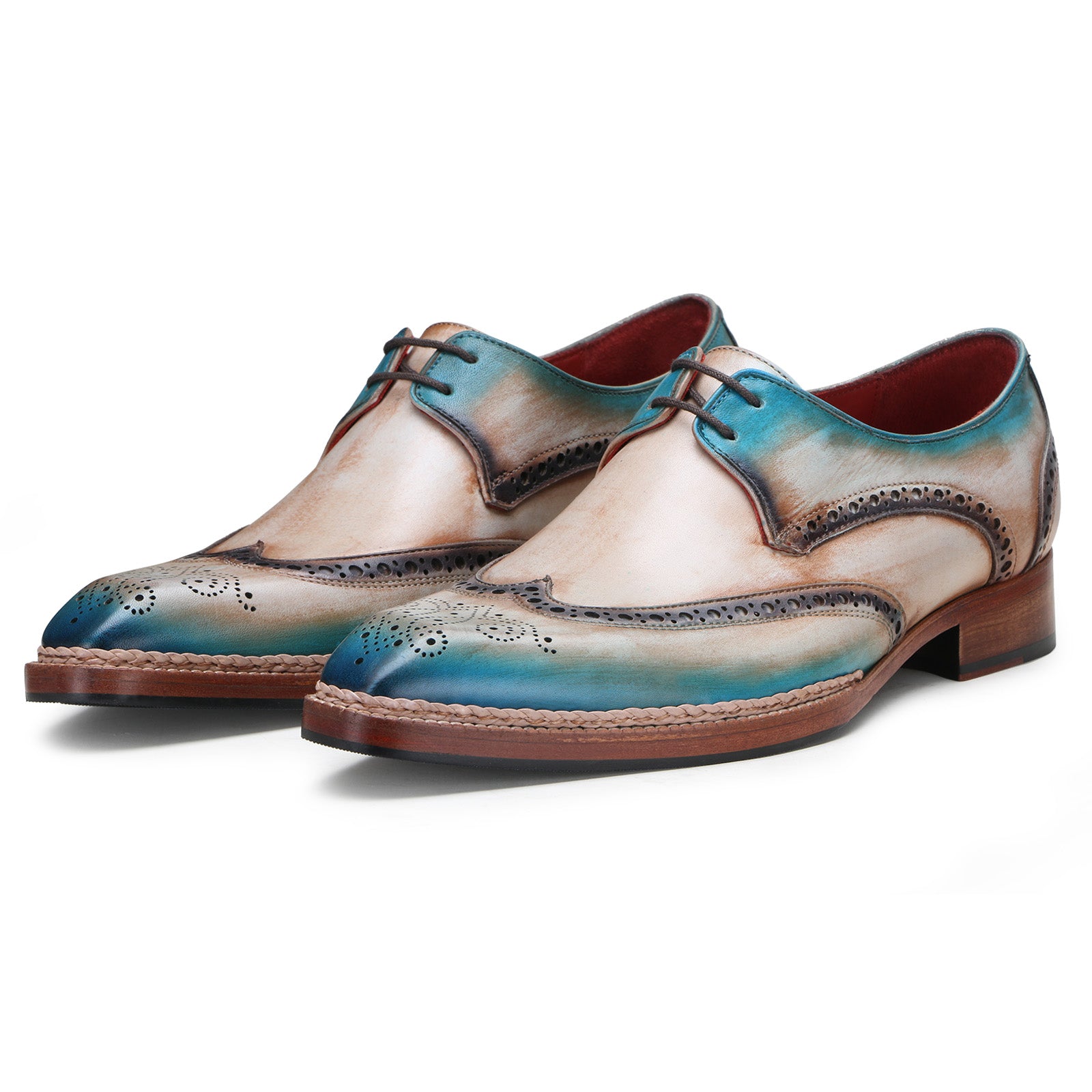 Gilardo Jute-edged Derby Shoes in Gray