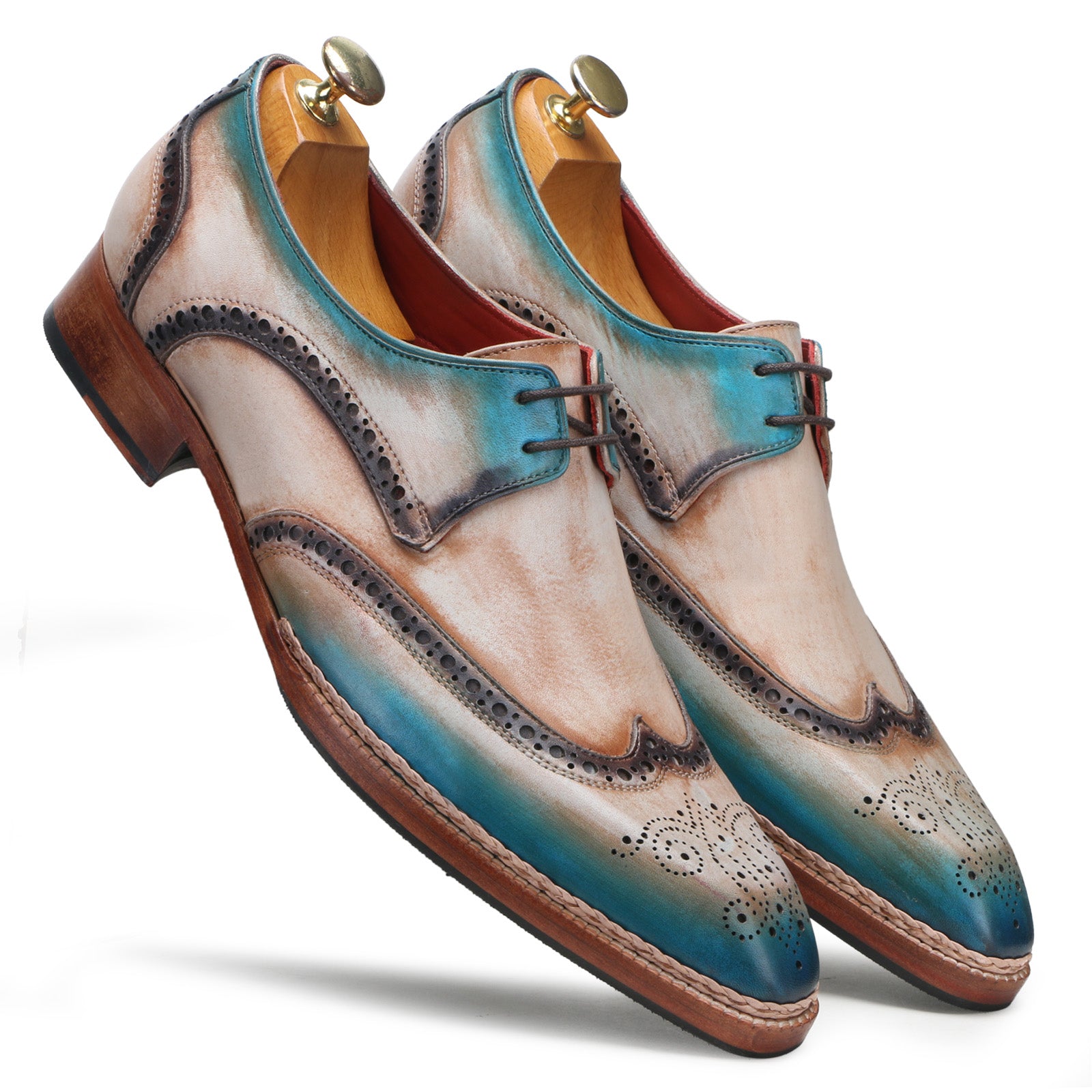 Gilardo Jute-edged Derby Shoes in Gray - Main Image