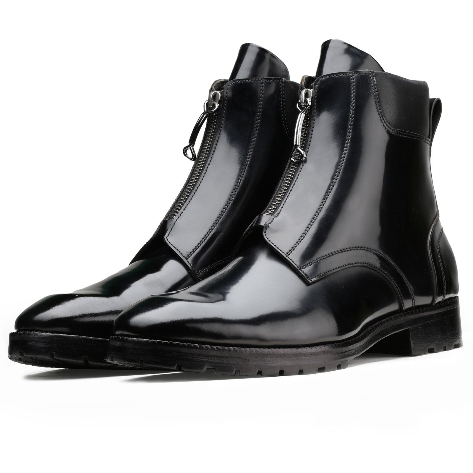 Filippo Zipper Boots Black Leather