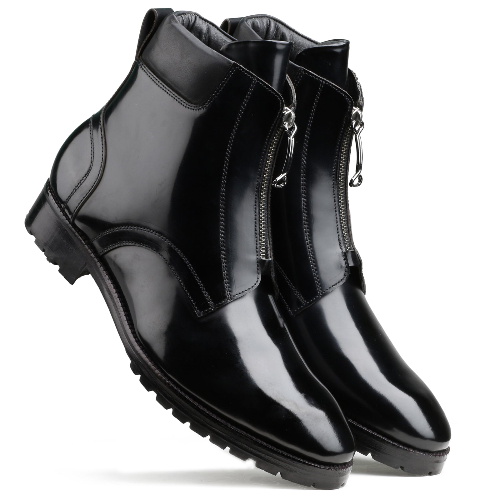Filippo Zipper Boots Black Leather