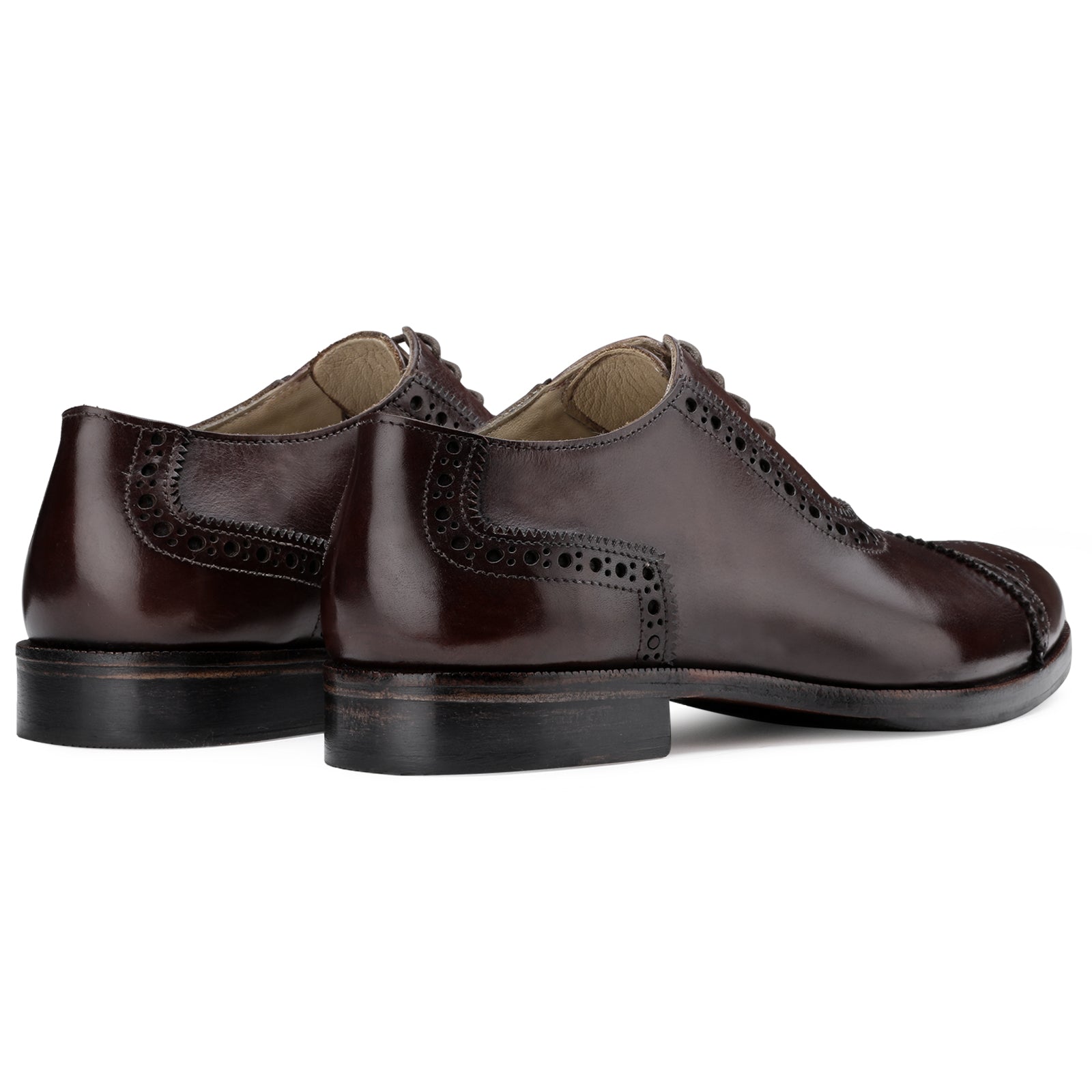 The Livingstone Medallion Toe Oxford in Dark Brown