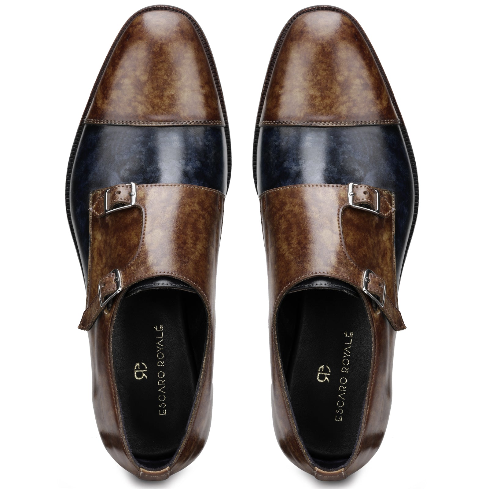 The Pizzaro Designer Double Monk in Blue Tan