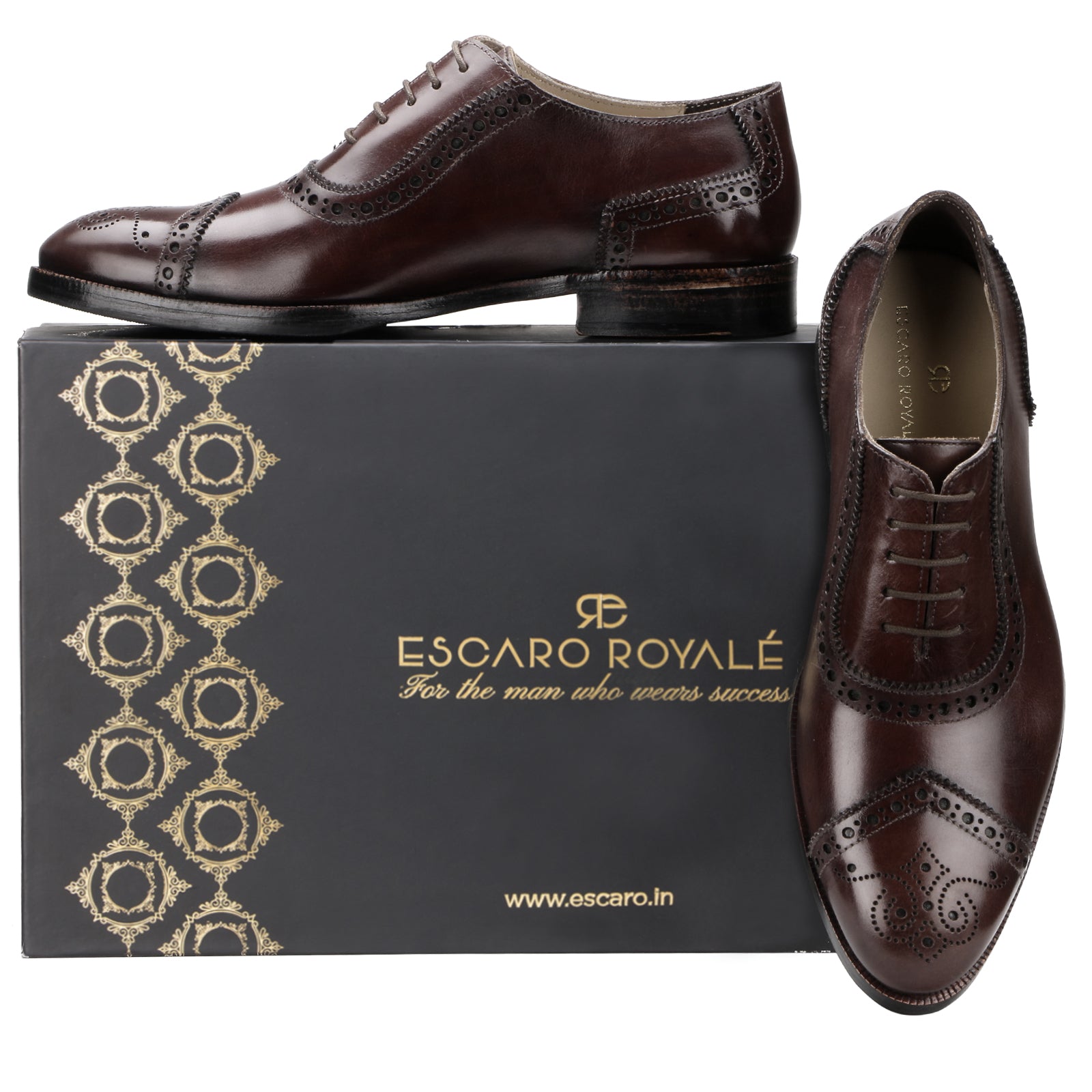 The Livingstone Medallion Toe Oxford in Dark Brown