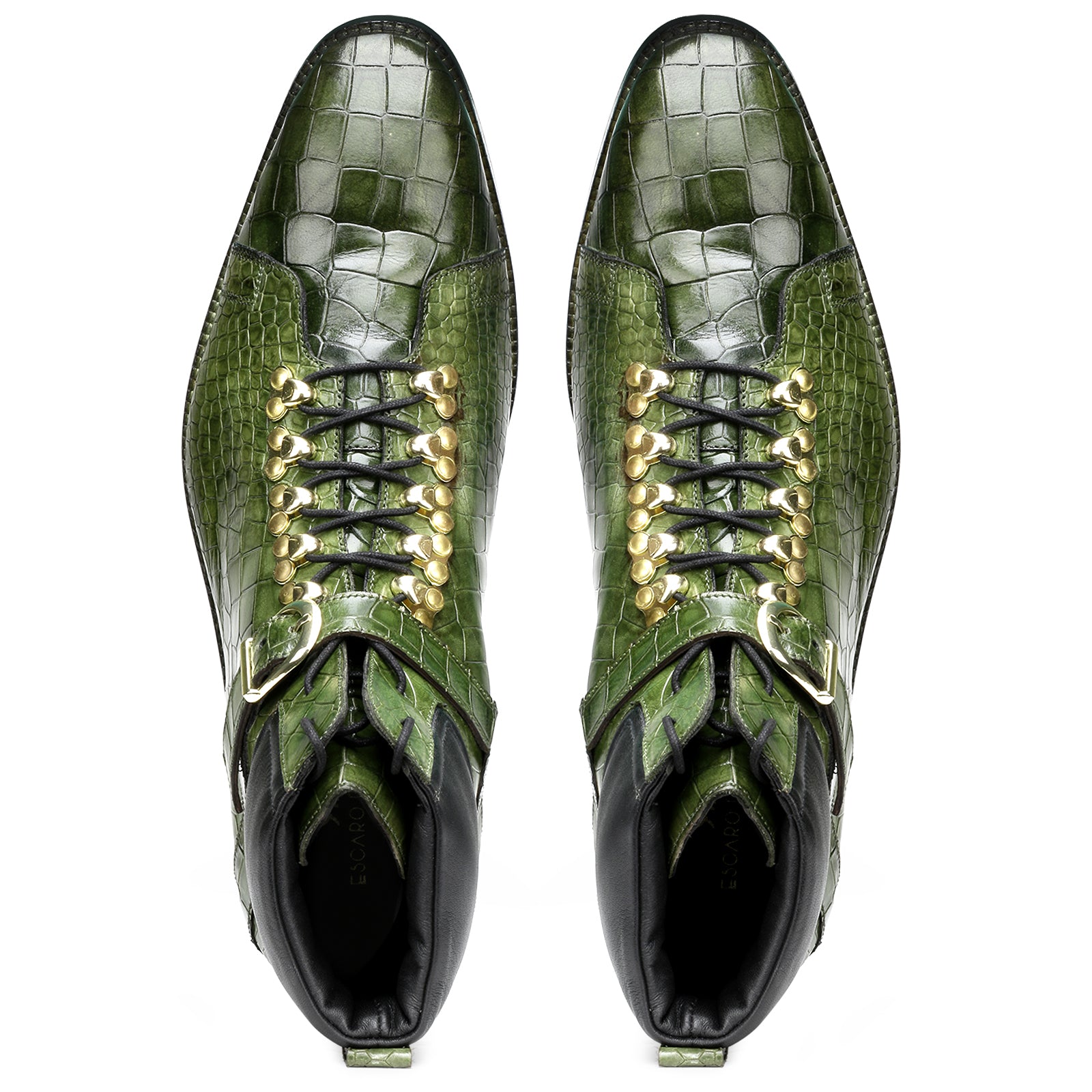 Faris Ankle Boots Deep Olive Green Patina