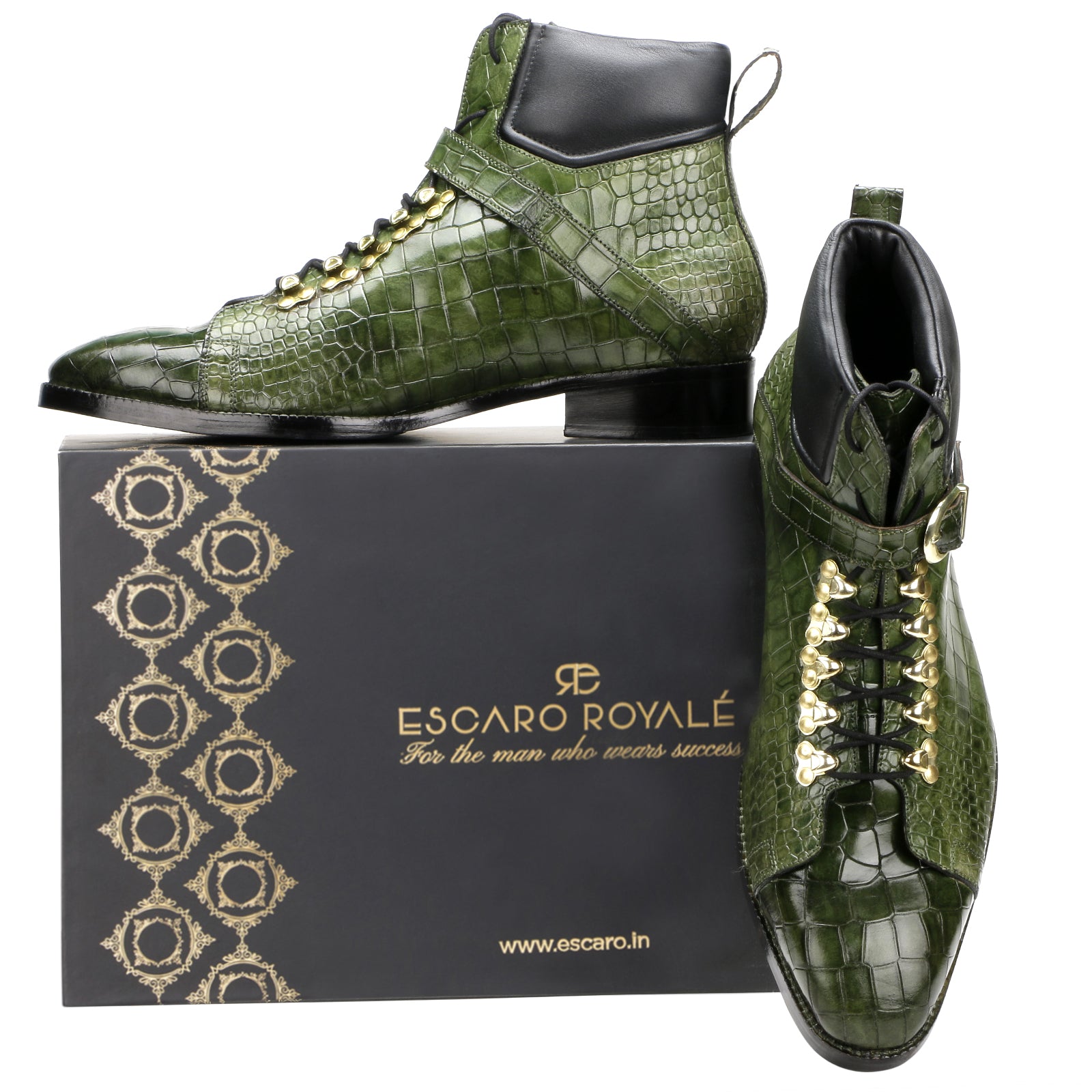 Faris Ankle Boots Deep Olive Green Patina