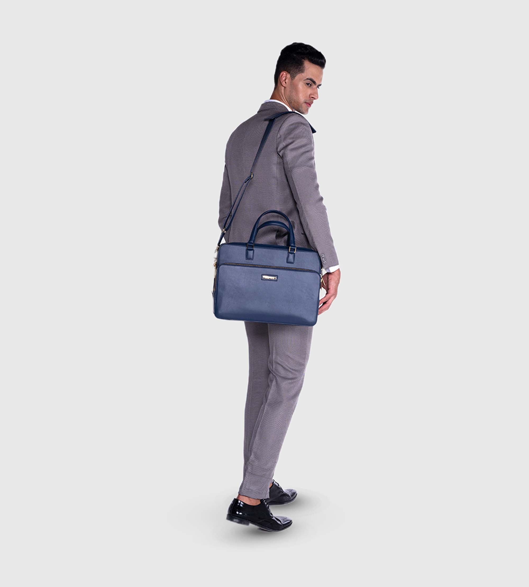 Élégante Navy Blue 14" Laptop Bag