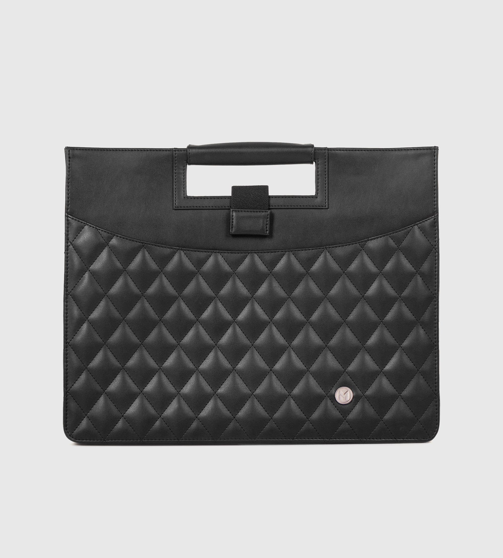 Noir Laptop Bag with Detachable Laptop Sleeve- Black